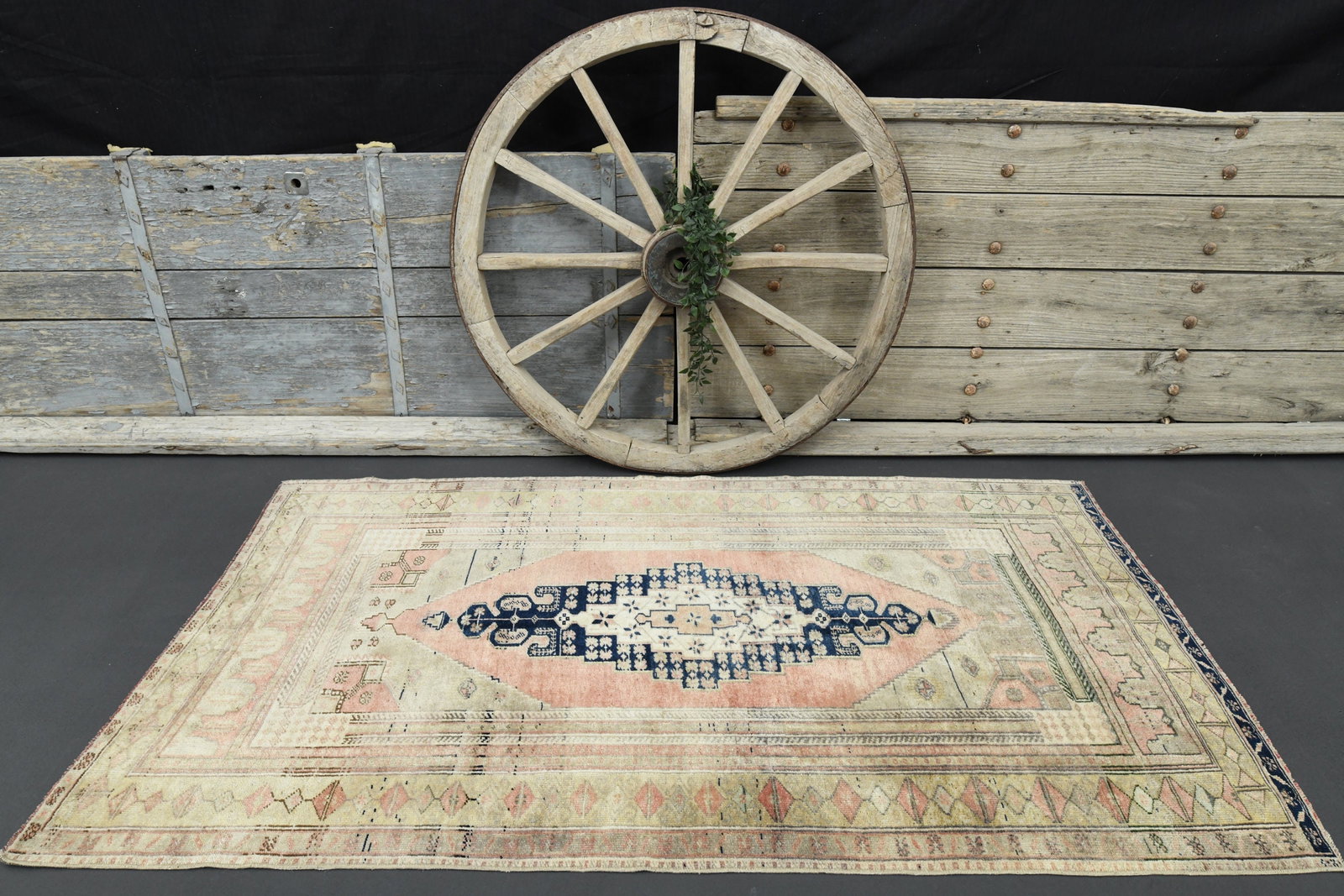 4x7.2 Turkish Rug, Pink Vintage Neutral Turkish - 7