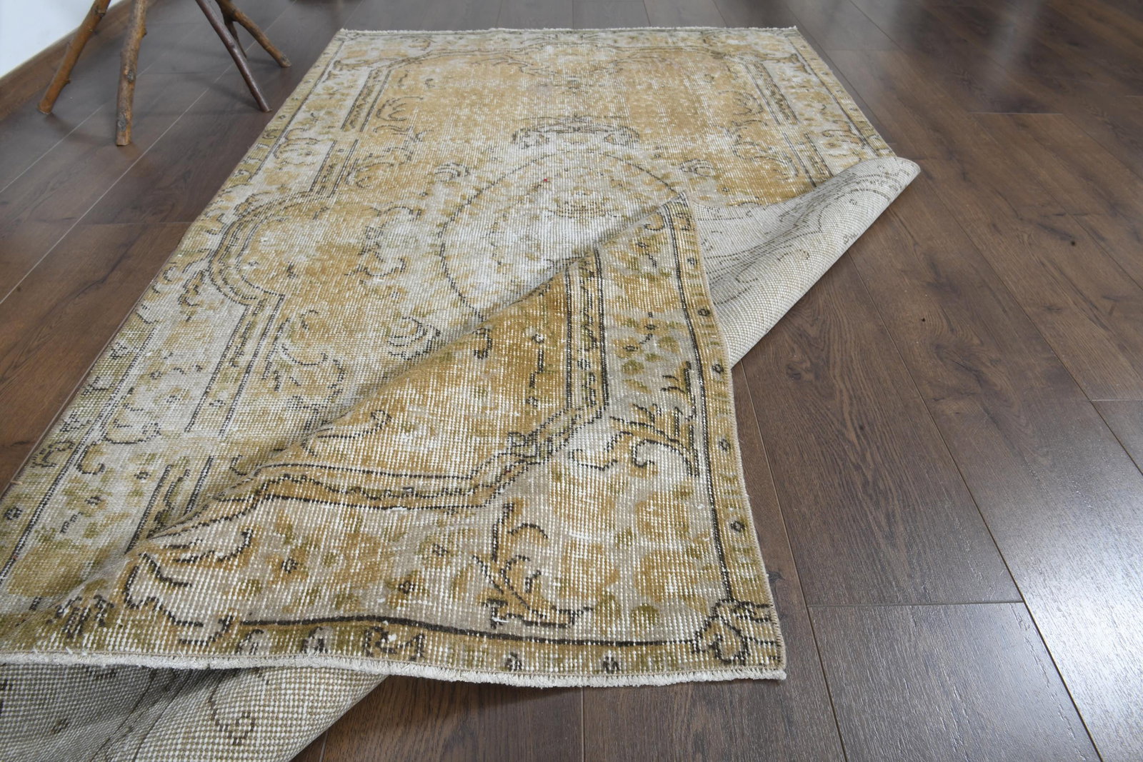 3'7x6'6 ft, ORANGE BEIGE RUG - 5