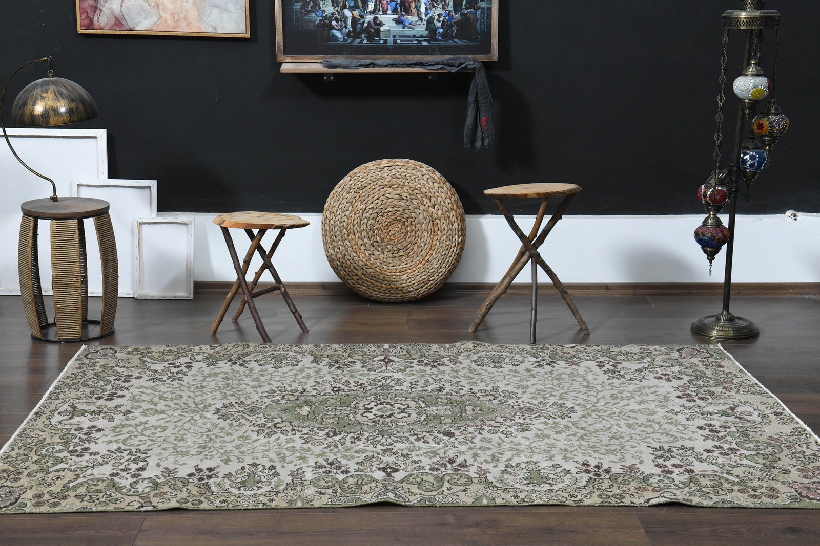 4'8x7'6 ft, BEIGE MINIMALIST RUG - 5