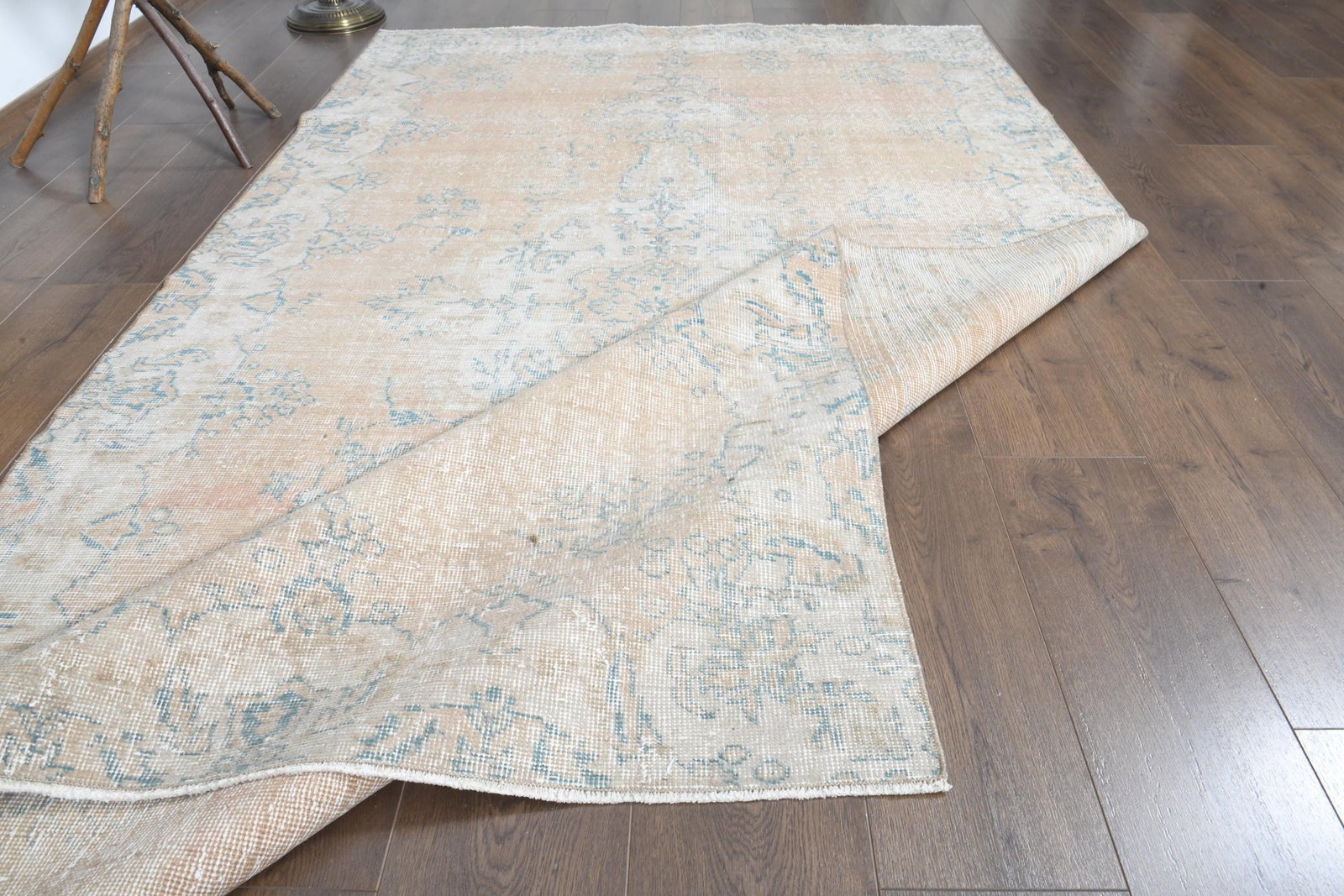 4'9x8'8 ft, ORANGE VINTAGE RUG - 7