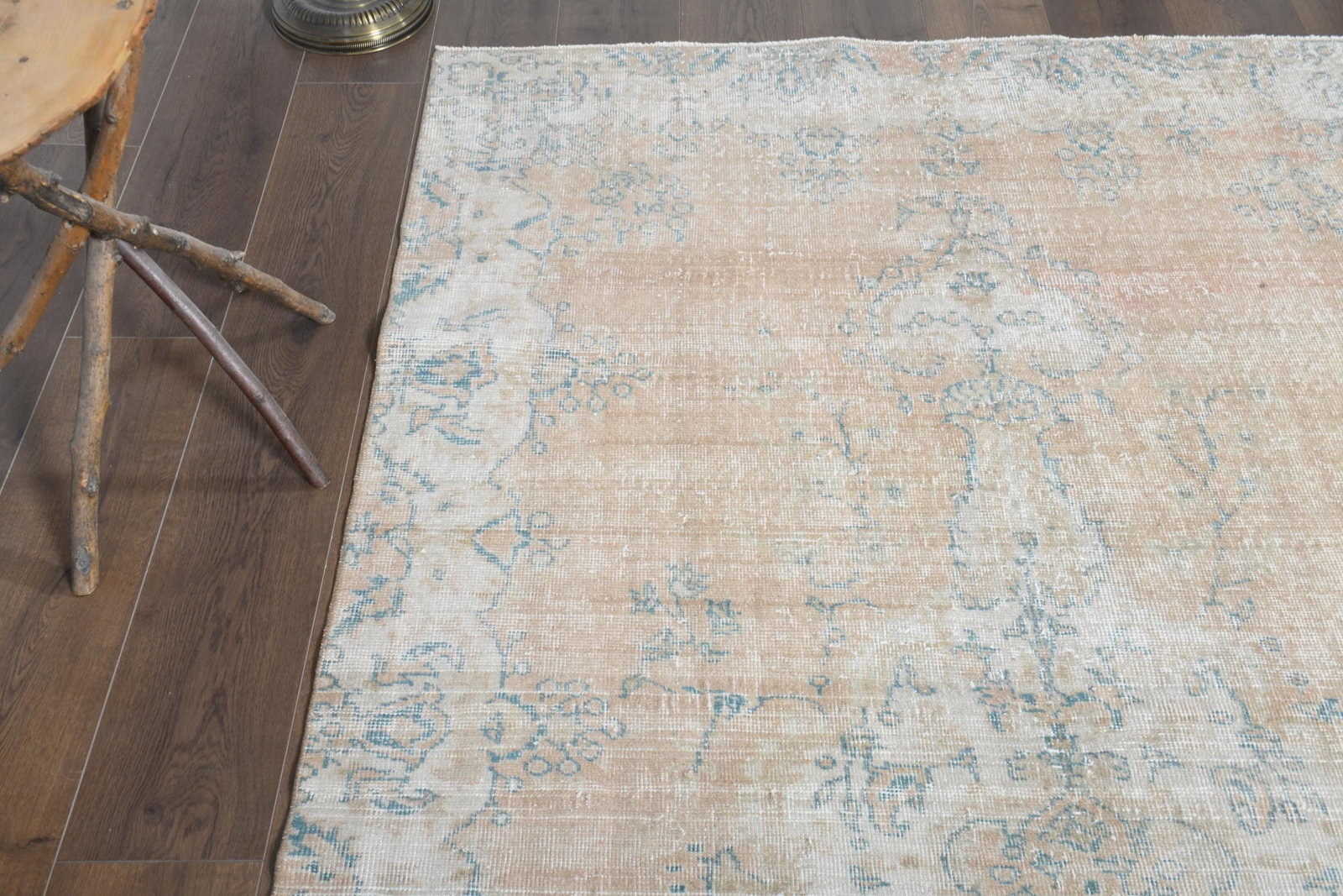 4'9x8'8 ft, ORANGE VINTAGE RUG - 8