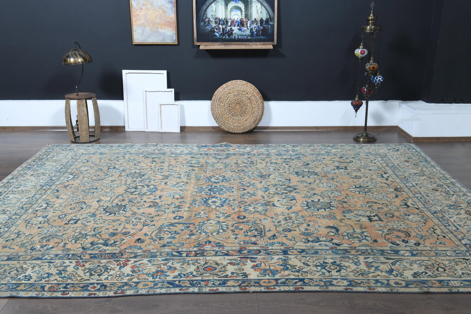 6'8x10 ft, PINK TURKISH RUG, Anatolian - 9