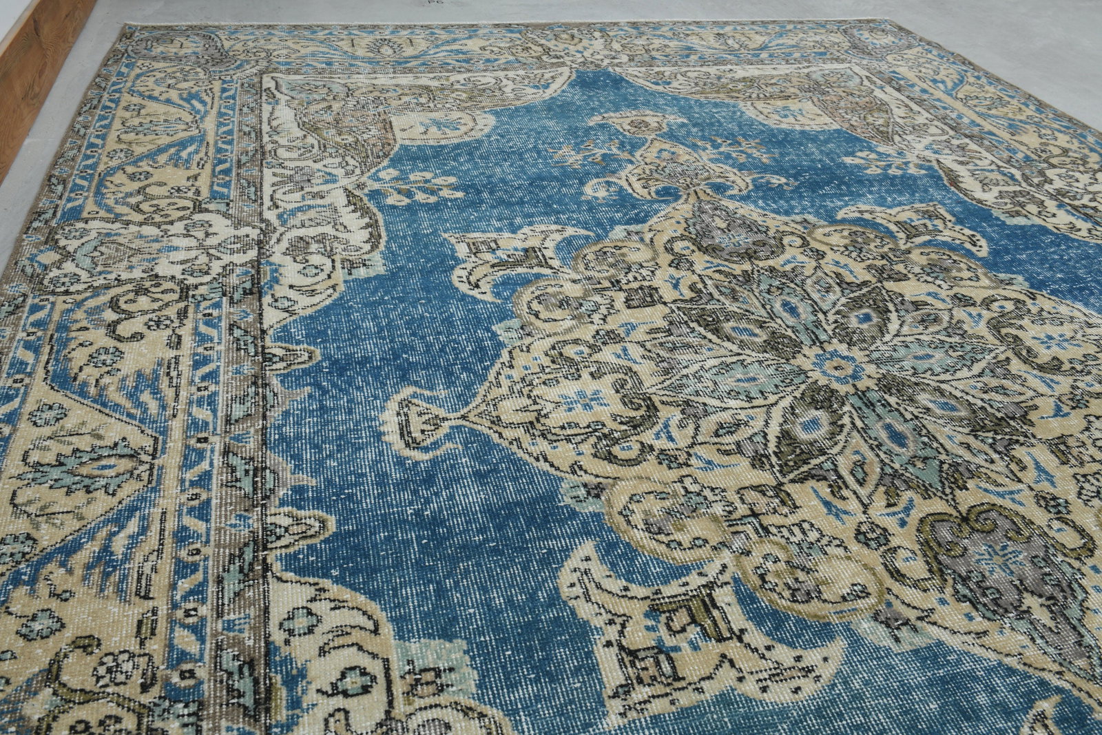 7.1x10.3 ft, BLUE TURKISH RUG - 6