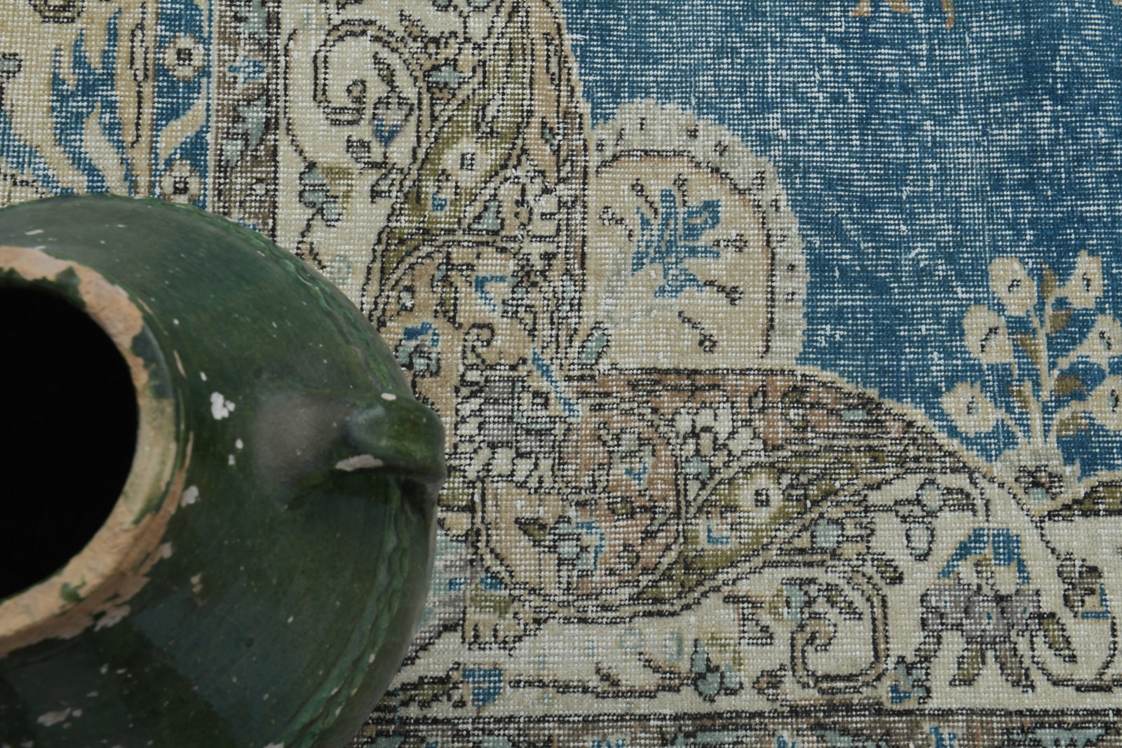 7.1x10.3 ft, BLUE TURKISH RUG - 8
