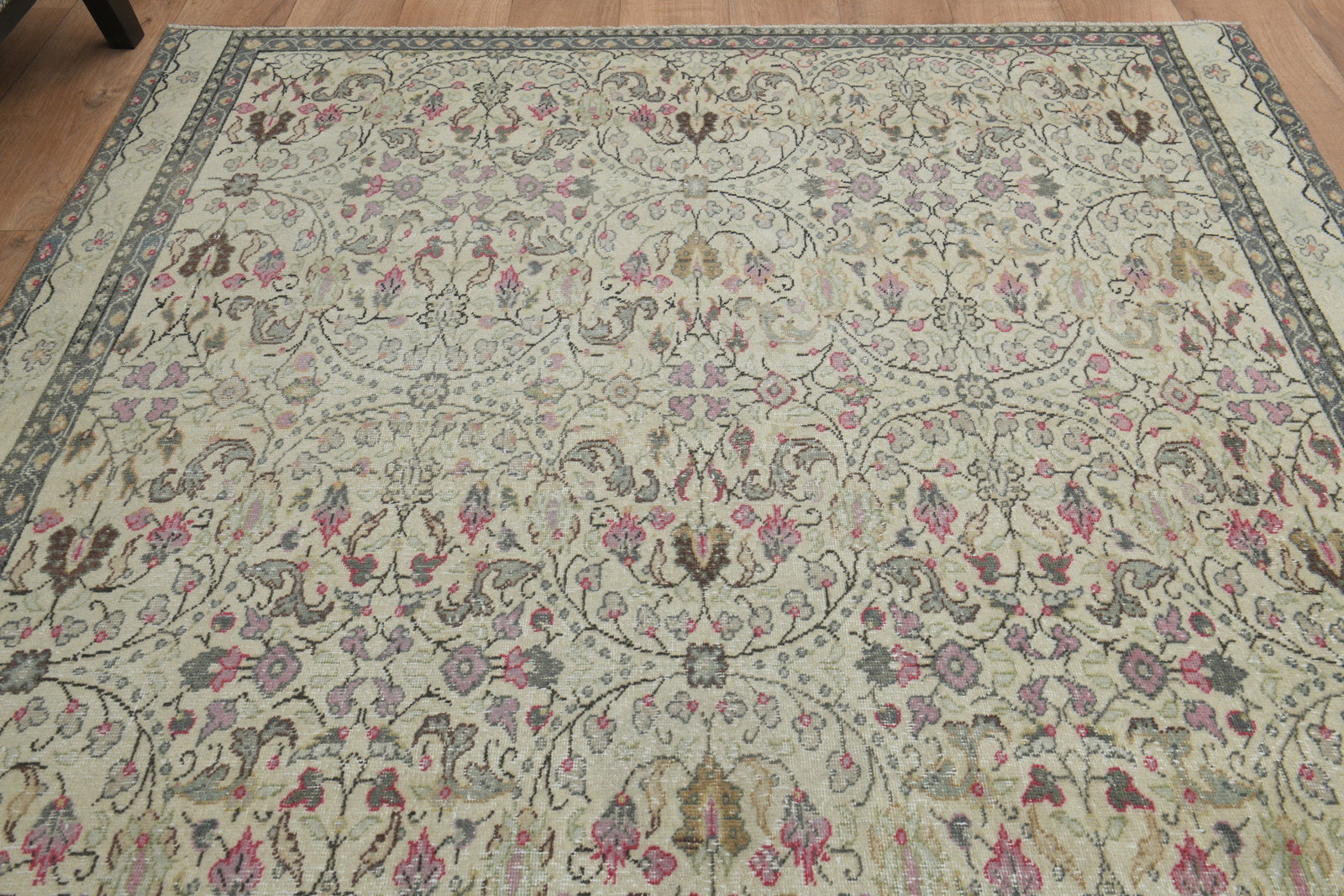 5x7 OUSHAK BEIGE Area Rug, Handmade - 6