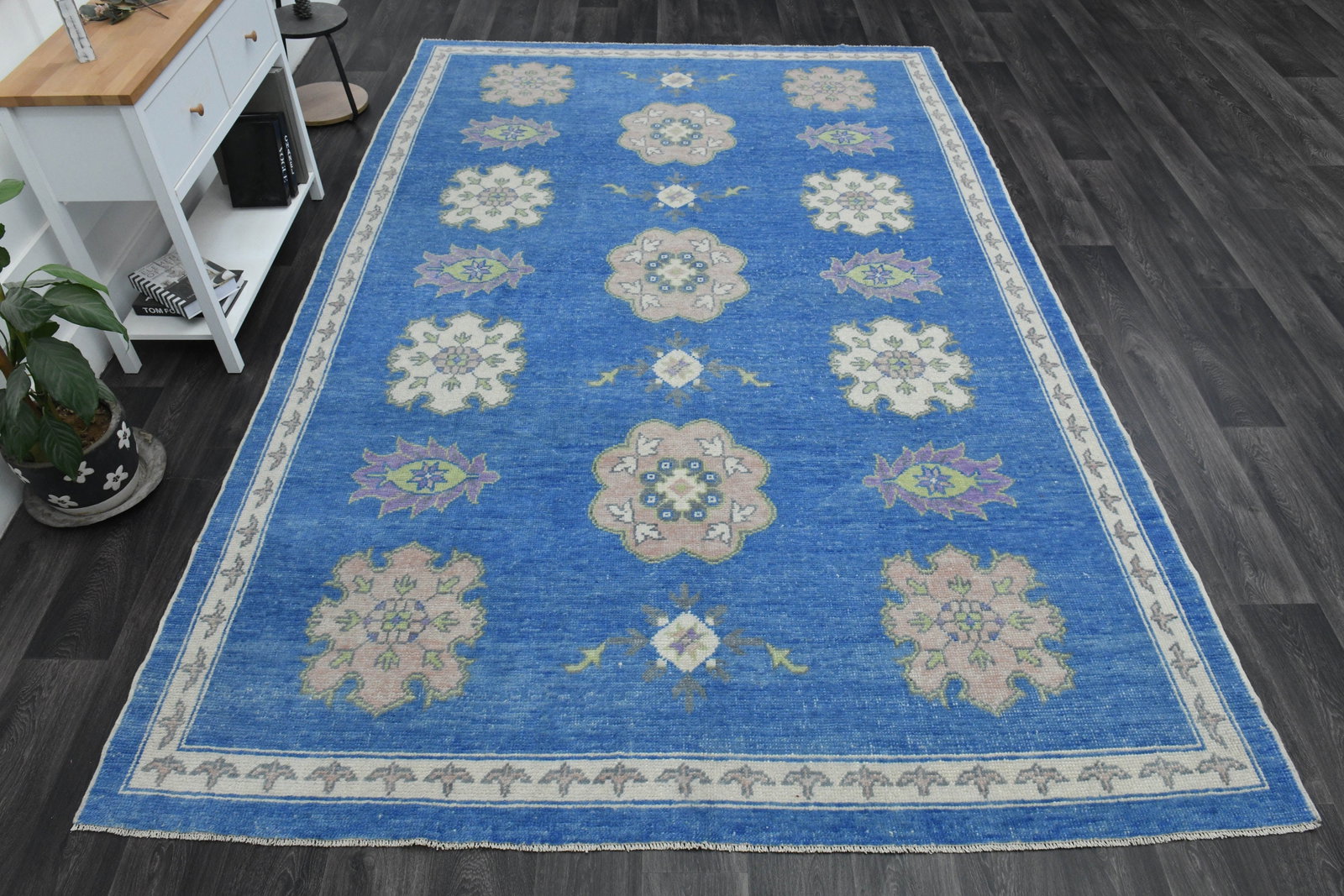 8x12'1 ft, BLUE BEIGE DECOR, Turkish Flora - 2