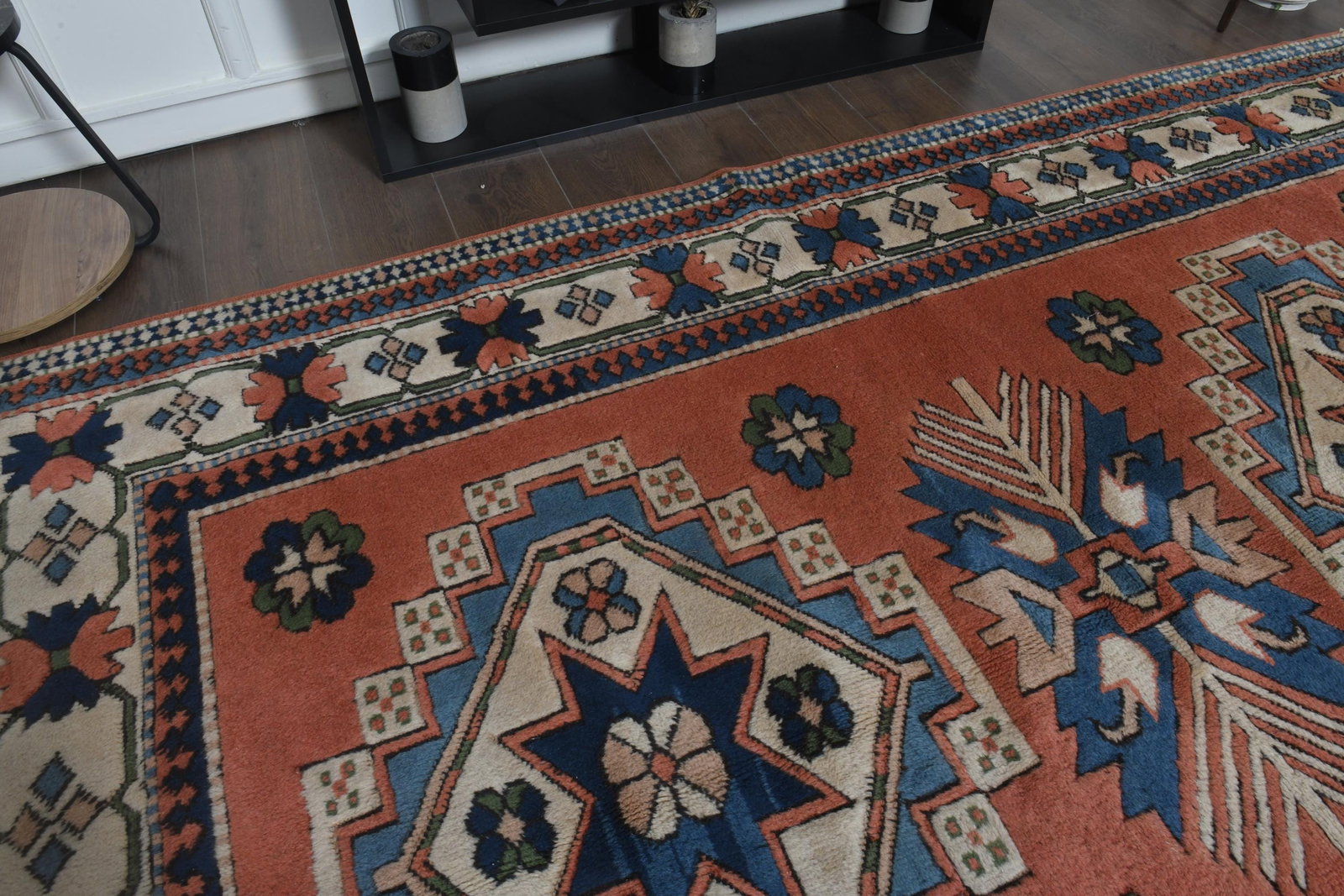 6.2x8.7 ft, ORANGE MILAS RUG, Handmade - 2