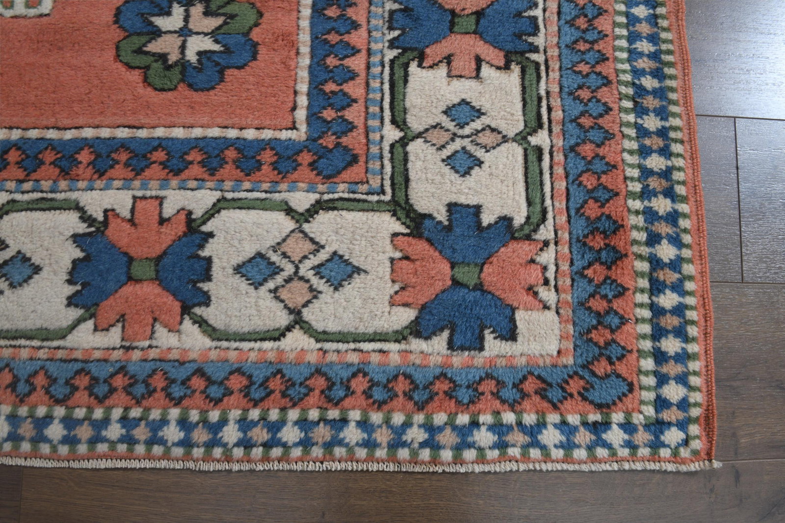6.2x8.7 ft, ORANGE MILAS RUG, Handmade - 4