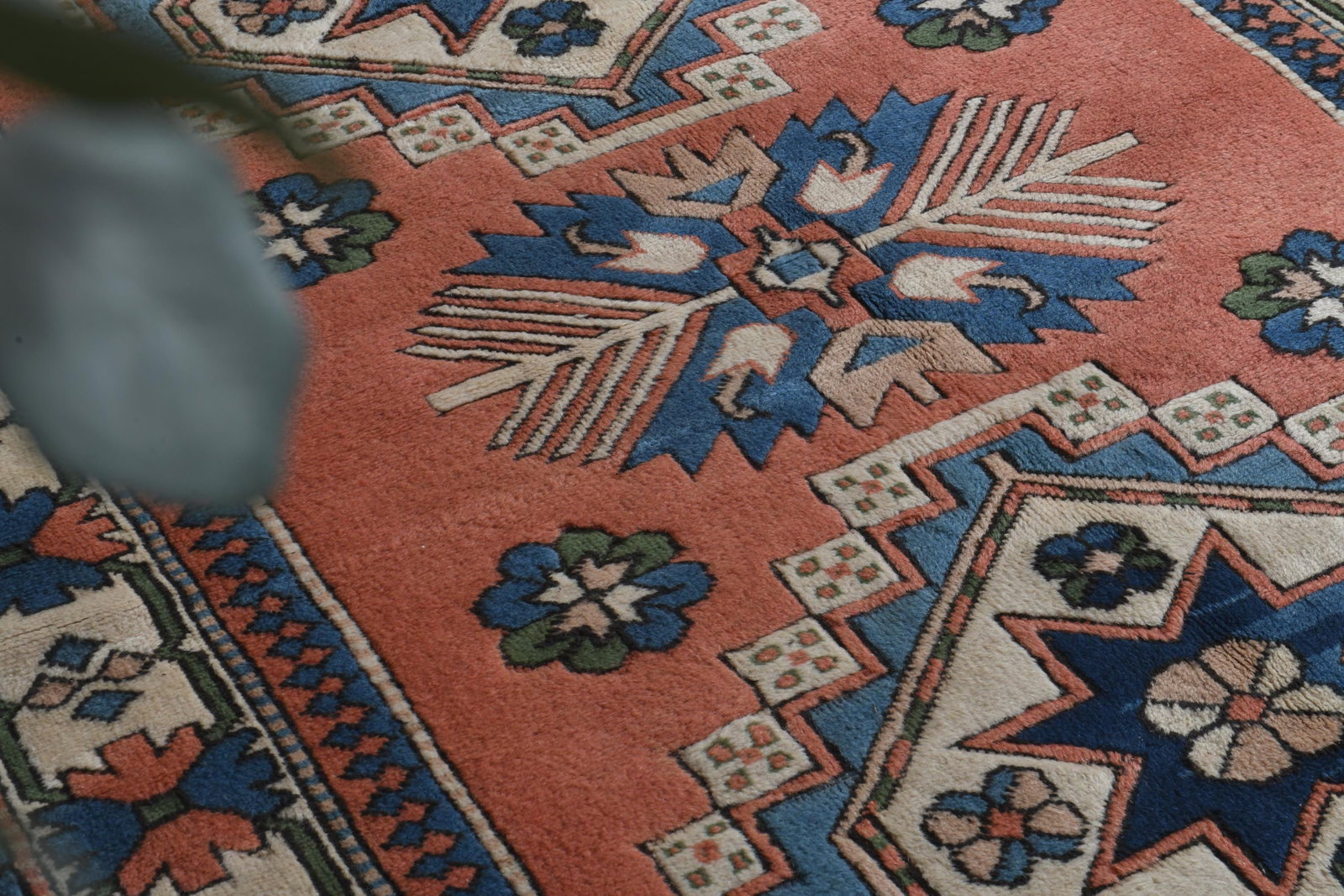 6.2x8.7 ft, ORANGE MILAS RUG, Handmade - 5