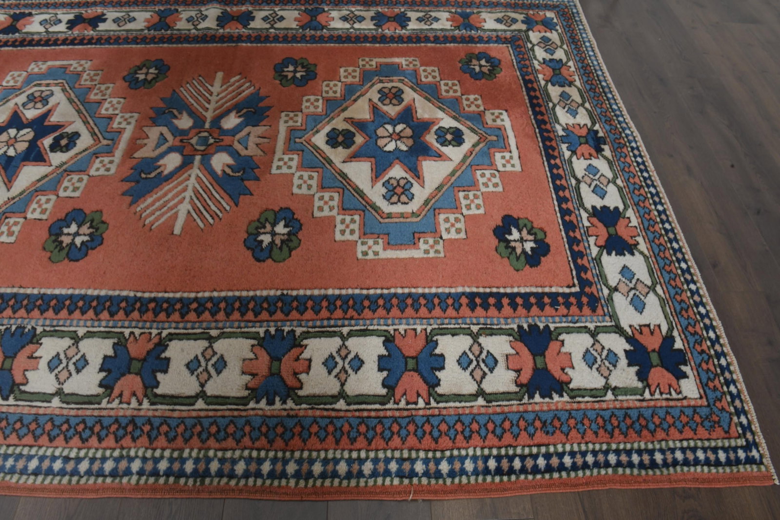 6.2x8.7 ft, ORANGE MILAS RUG, Handmade - 6
