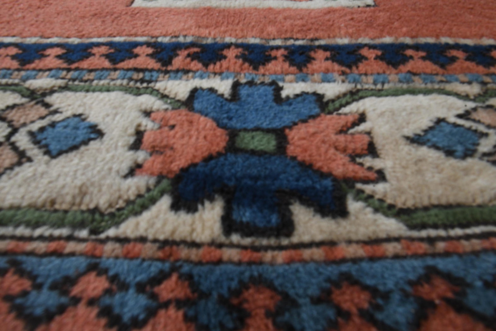 6.2x8.7 ft, ORANGE MILAS RUG, Handmade - 7