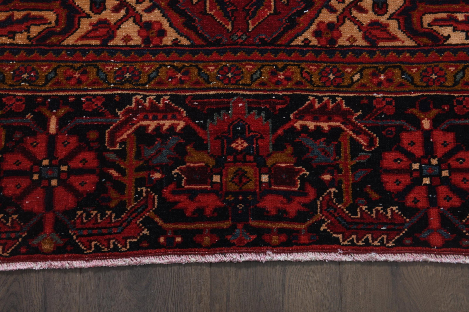 7'9x11'1 ft, ANTIQUE PERSIAN RUG, Red Blue Beige Rug - 2