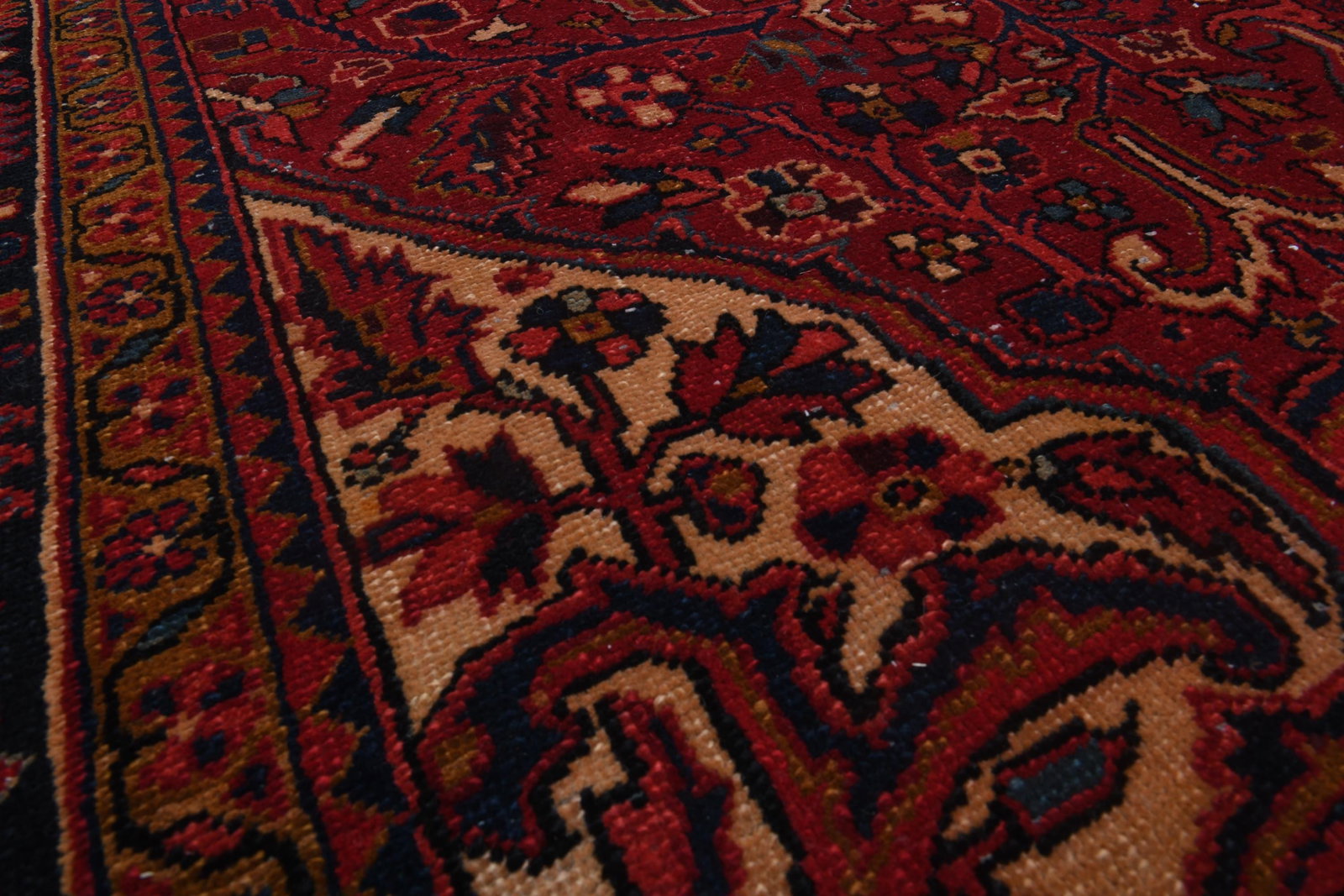 7'9x11'1 ft, ANTIQUE PERSIAN RUG, Red Blue Beige Rug - 6