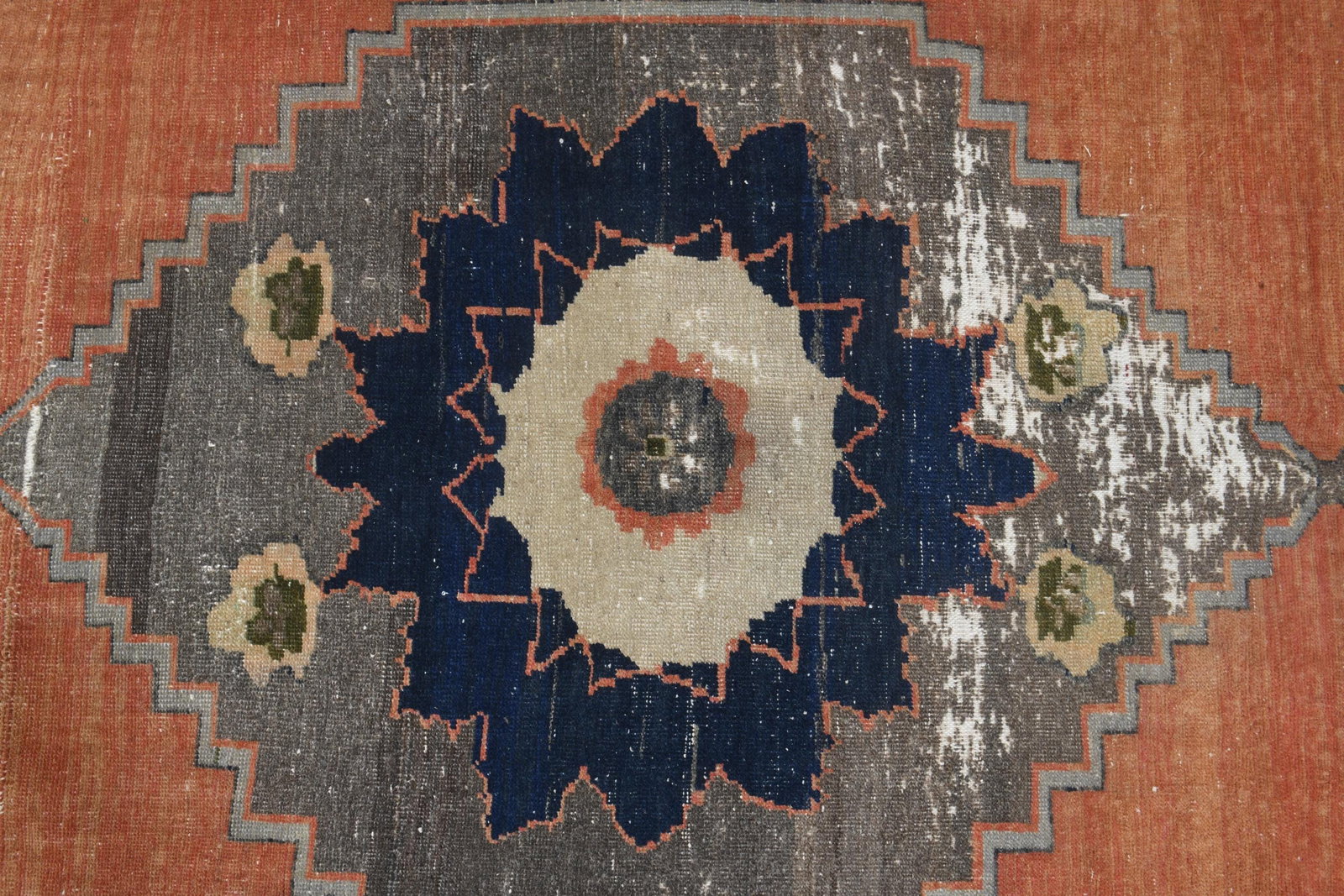 7'1x9'8 ft, ORANGE BLUE RUG, Boho Chic, Turkish - 3