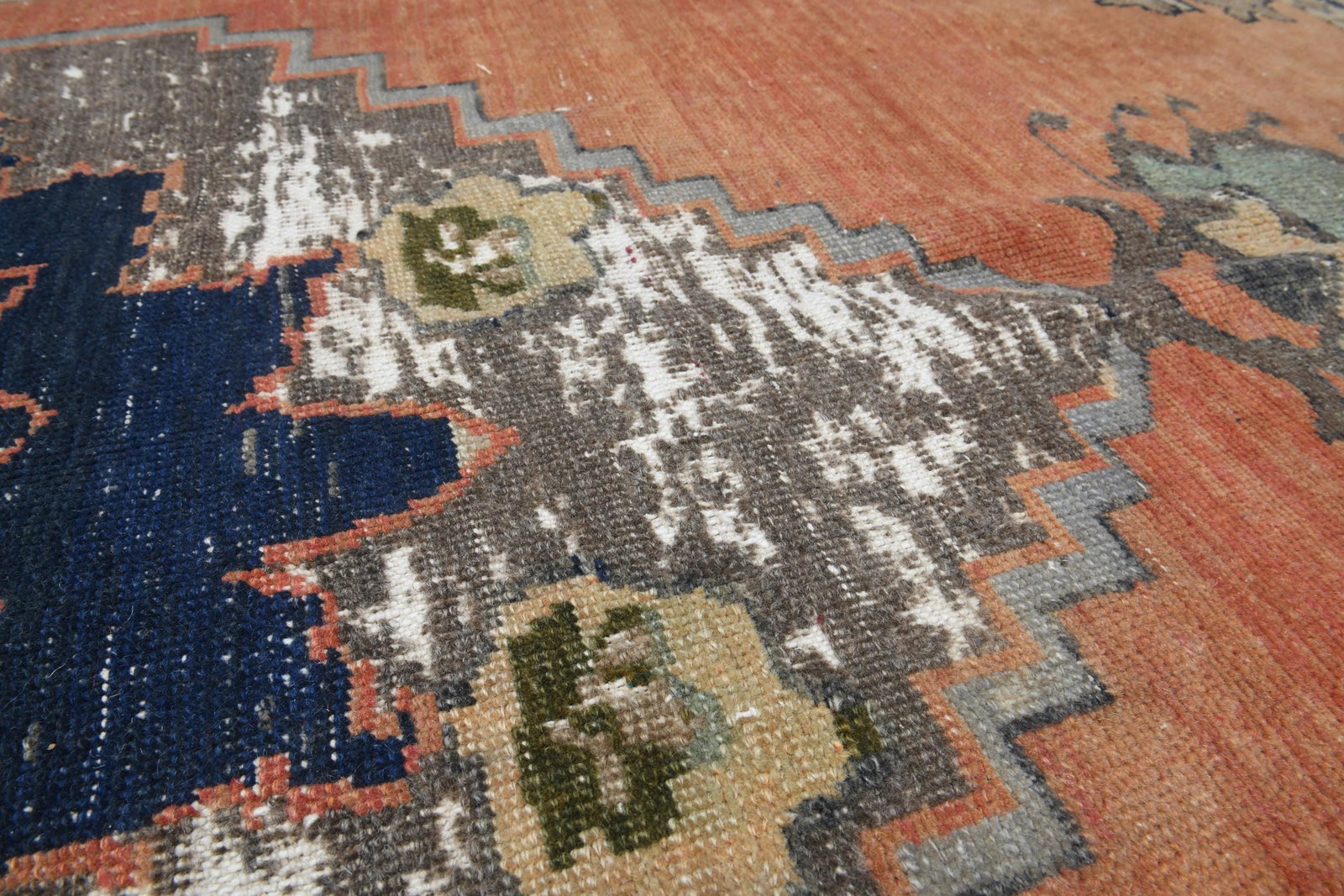 7'1x9'8 ft, ORANGE BLUE RUG, Boho Chic, Turkish - 4