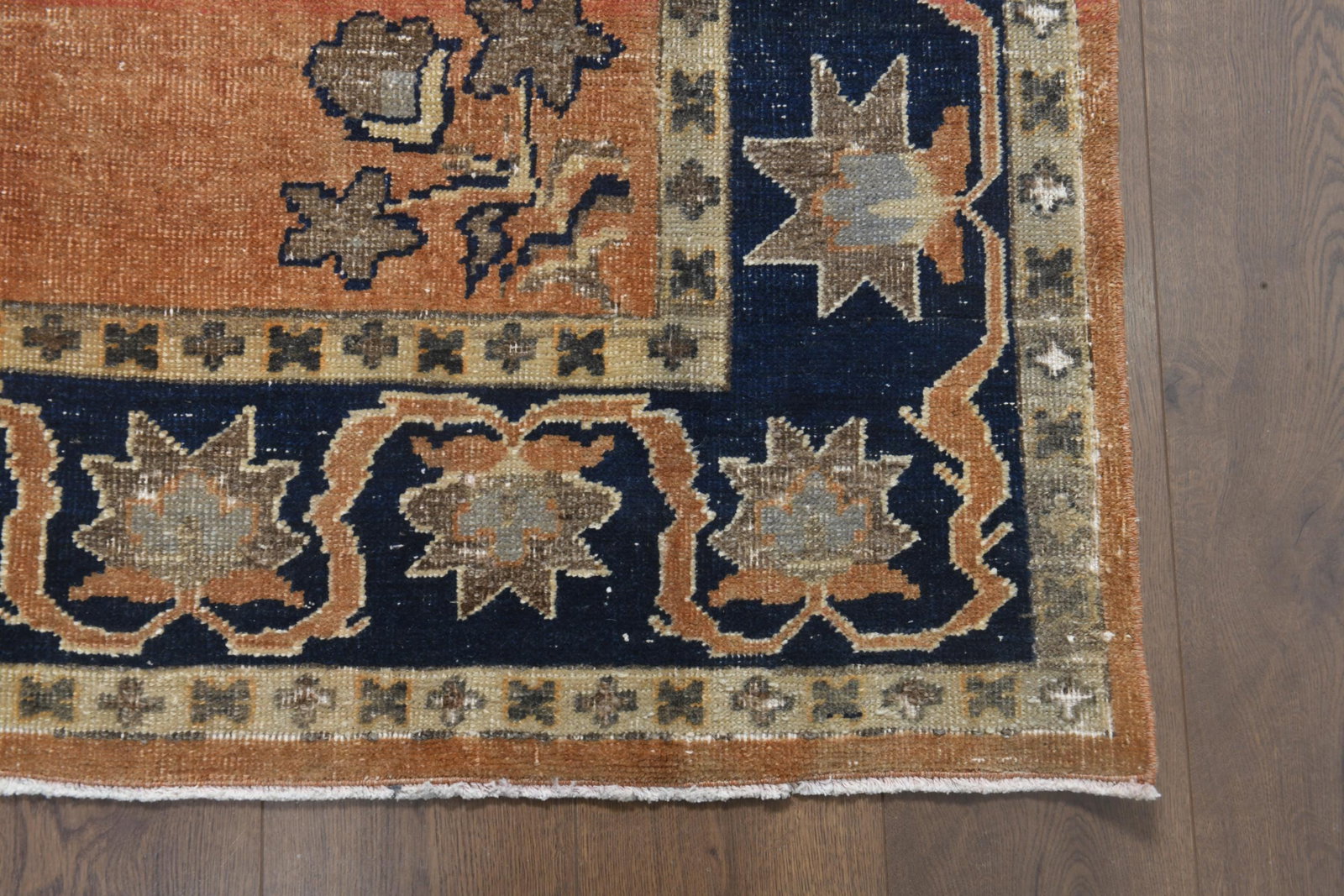 7'1x9'8 ft, ORANGE BLUE RUG, Boho Chic, Turkish - 8