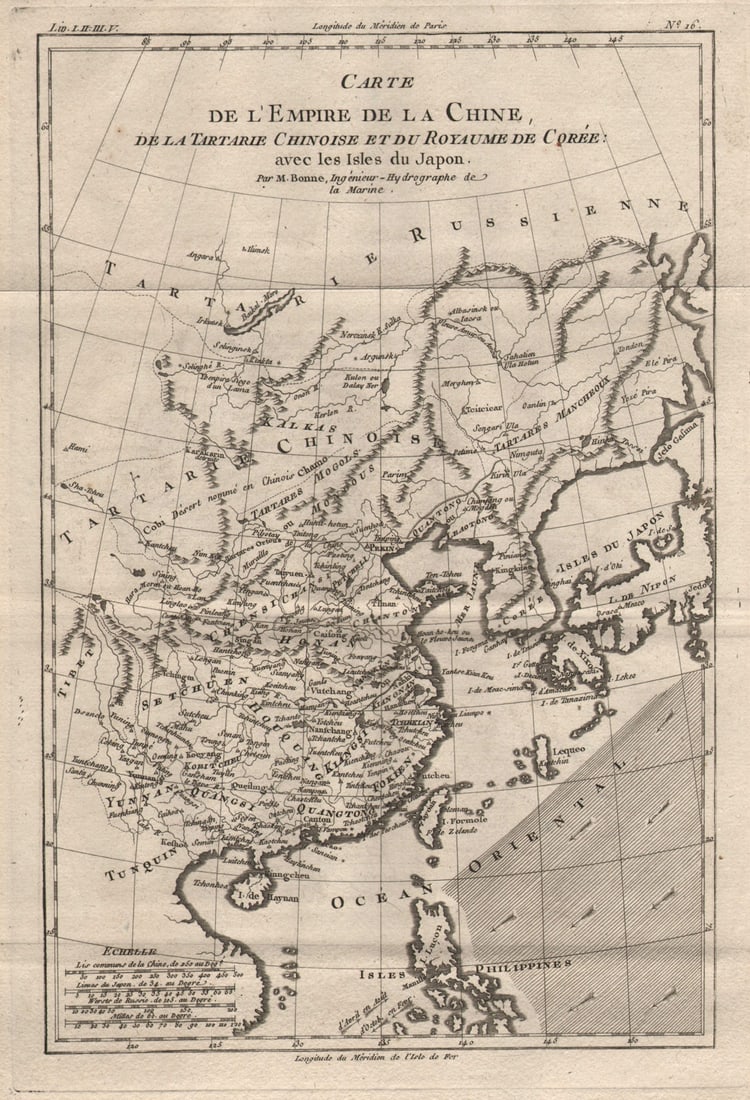 Carte de l'Empire de la Chine…. China, Korea Tartary Mongolia. BONNE 1780 map (1 of 1)