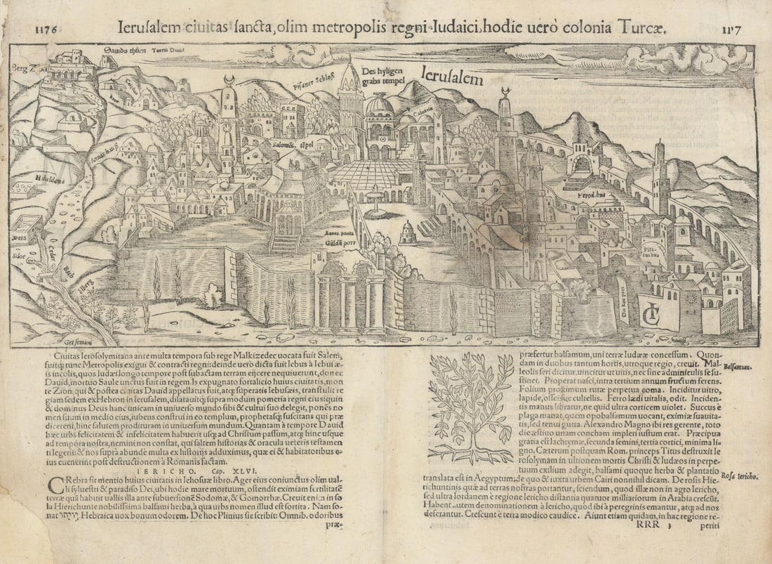 Ierusalem civitas sancta… The holy city of Jerusalem, Israel. MÜNSTER 1572 map: Title: Ierusalem civitas sancta… The holy city of Jerusalem, Israel. MÜNSTER 1572 map Description: Ierusalem civitas sancta, olim metropolis regni Iudaici, hodie vero colonia Turcae [The ho