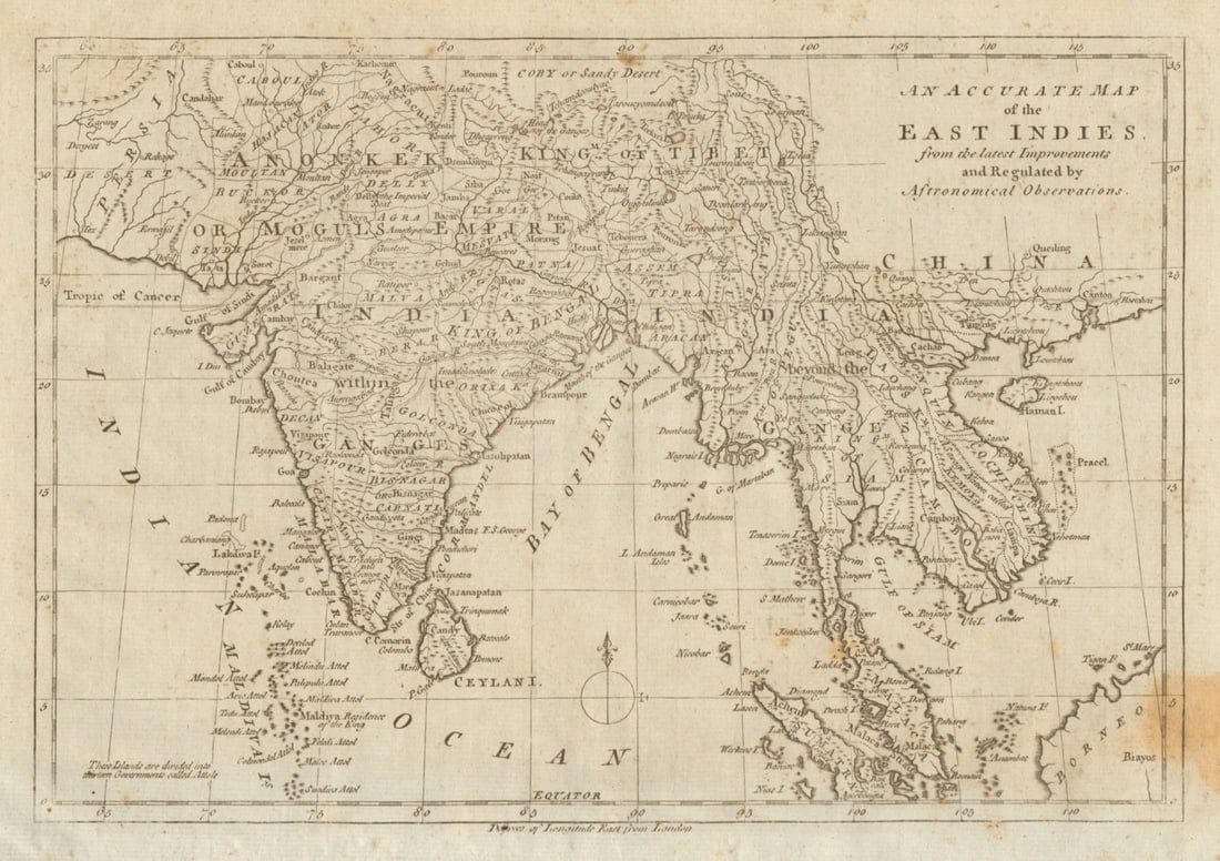An accurate map of the East Indies from the latest improvements. BOWEN 1789: Title: An accurate map of the East Indies from the latest improvements. BOWEN 1789 Description: An accurate map of the East Indies from the latest improvements and regulated by astronomical observatio