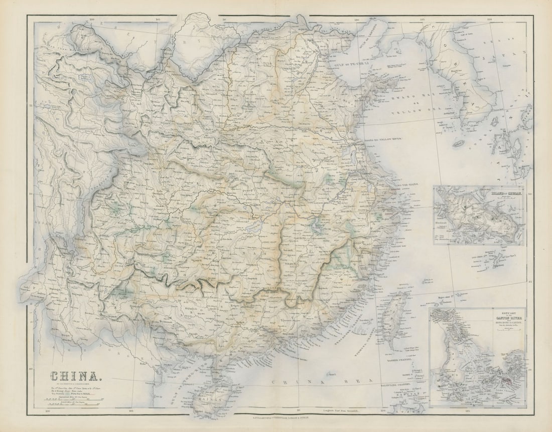 China. Inset Pearl River delta, Hong Kong, Canton Guangzhou. SWANSTON 1860 map (1 of 1)