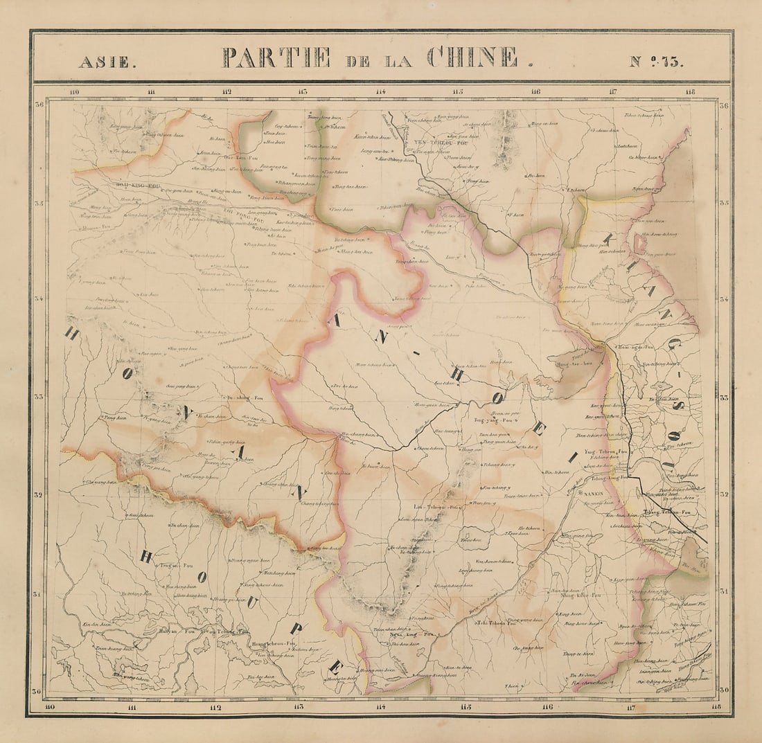 Asie. Partie… Chine #73 China Hubei Heinan Anhui Jiangsu. VANDERMAELEN 1827 map: Title: Asie. Partie… Chine #73 China Hubei Heinan Anhui Jiangsu. VANDERMAELEN 1827 map Description: Asie - Partie de la Chine - No. 73'. Parts of Hubei, Heinan, Anhui, Jiangsu and Shandong provi