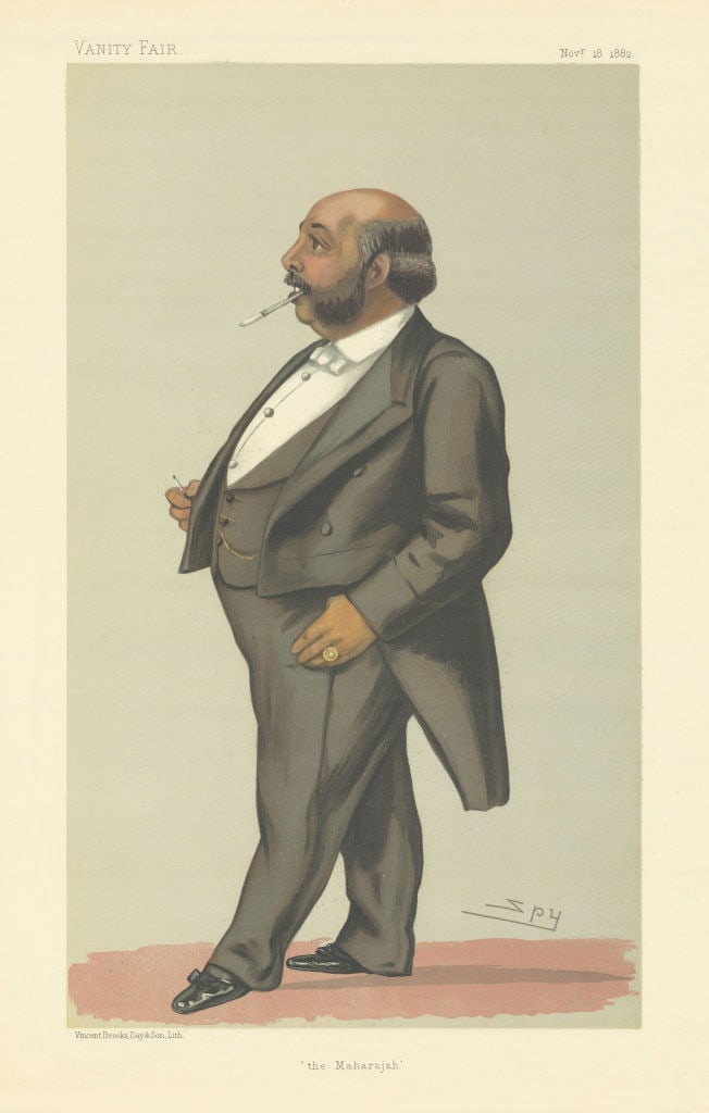 VANITY FAIR SPY CARTOON HH The Maharajah Duleep Singh. India 1882 old print: Title: VANITY FAIR SPY CARTOON HH The Maharajah Duleep Singh. India 1882 old print Description: The Maharajah [HH The Maharajah Duleep Singh GCSI]. SINGH His Highness the Maharajah Duleep GCSI: By Spy
