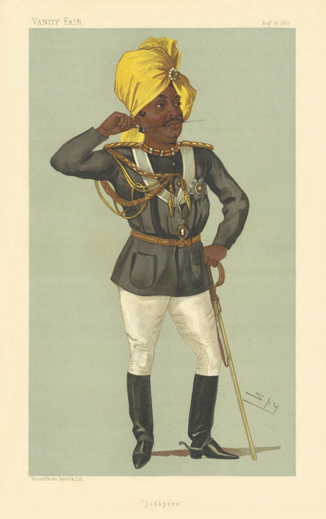 VANITY FAIR SPY CARTOON The Mahraj Sir Pertab Sing 'Jodhpore' India 1887 print: Title: VANITY FAIR SPY CARTOON The Mahraj Sir Pertab Sing 'Jodhpore' India 1887 print Description: Jodhpore [The Mahraj Sir Pertab Sing KCSI]. SING The Mahraj Sir Pertab KCSI: In Military Uniform. By 