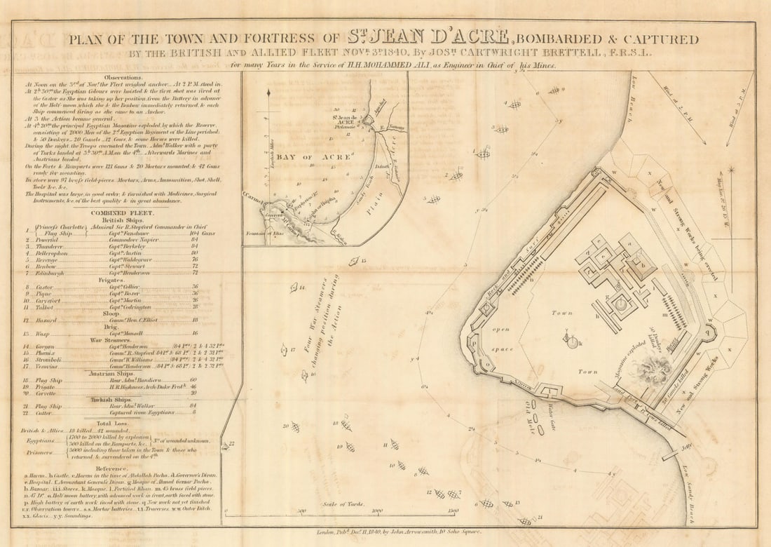 Plan of the Town & Fortress of St. Jean d'Acre, bombarded… Akko —Israel 1841 map: Title: Plan of the Town & Fortress of St. Jean d'Acre, bombarded… Akko —Israel 1841 map Description: Plan of the Town and Fortress of St. Jean d'Acre, bombarded & captured by the Briti