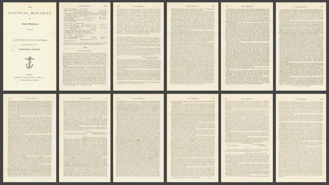 Naval Dispatch — British acquisition of Hong Kong island — Nautical Mag—July 1841: Title: Naval Dispatch — British acquisition of Hong Kong island — Nautical Mag—July 1841 Description: Chinese Intelligence [Naval Dispatch of the British acquisition of Hong Kong]. A