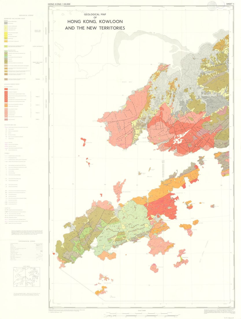 Geological Map of Hong Kong… & New Territories—West Sheet—Lantau—Tsuen Mun: Title: Geological Map of Hong Kong… & New Territories—West Sheet—Lantau—Tsuen Mun 1972 Description: Geological Map of Hong Kong, Kowloon and the New Territories [Sheet 1—