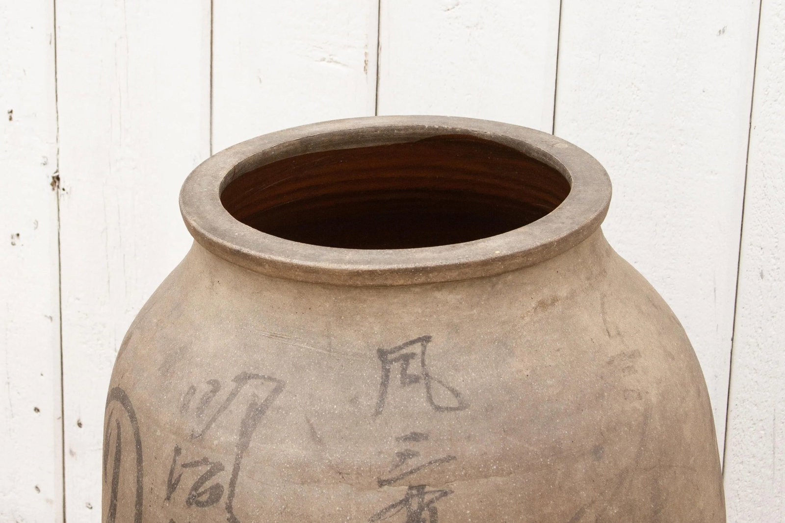 Tall Chinese Calligraphy Unglazed Pot - 5