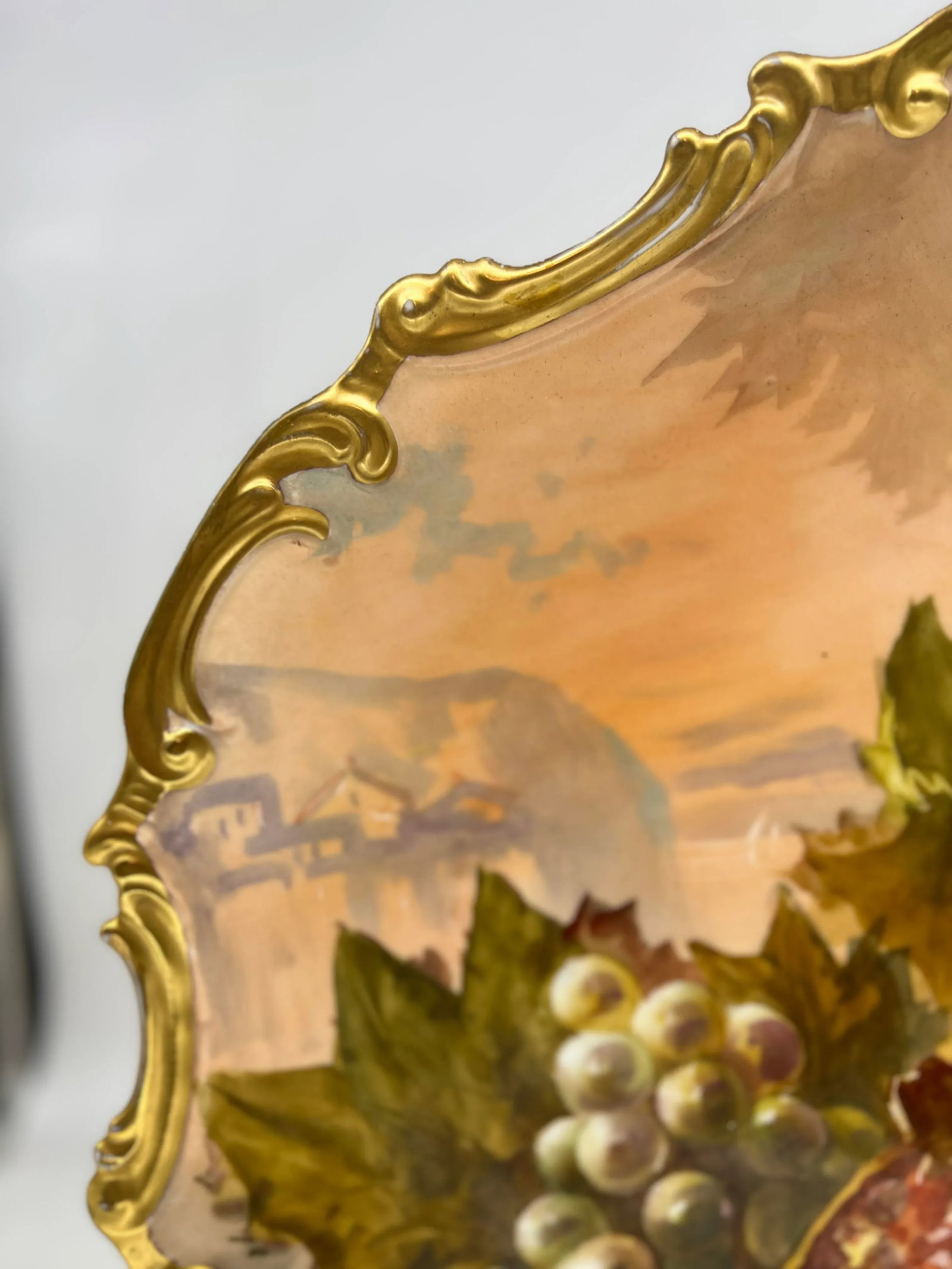 Large Antique Limoges Hand Painted Holy Fruit Porcelain Platter Signed Dubois - 5