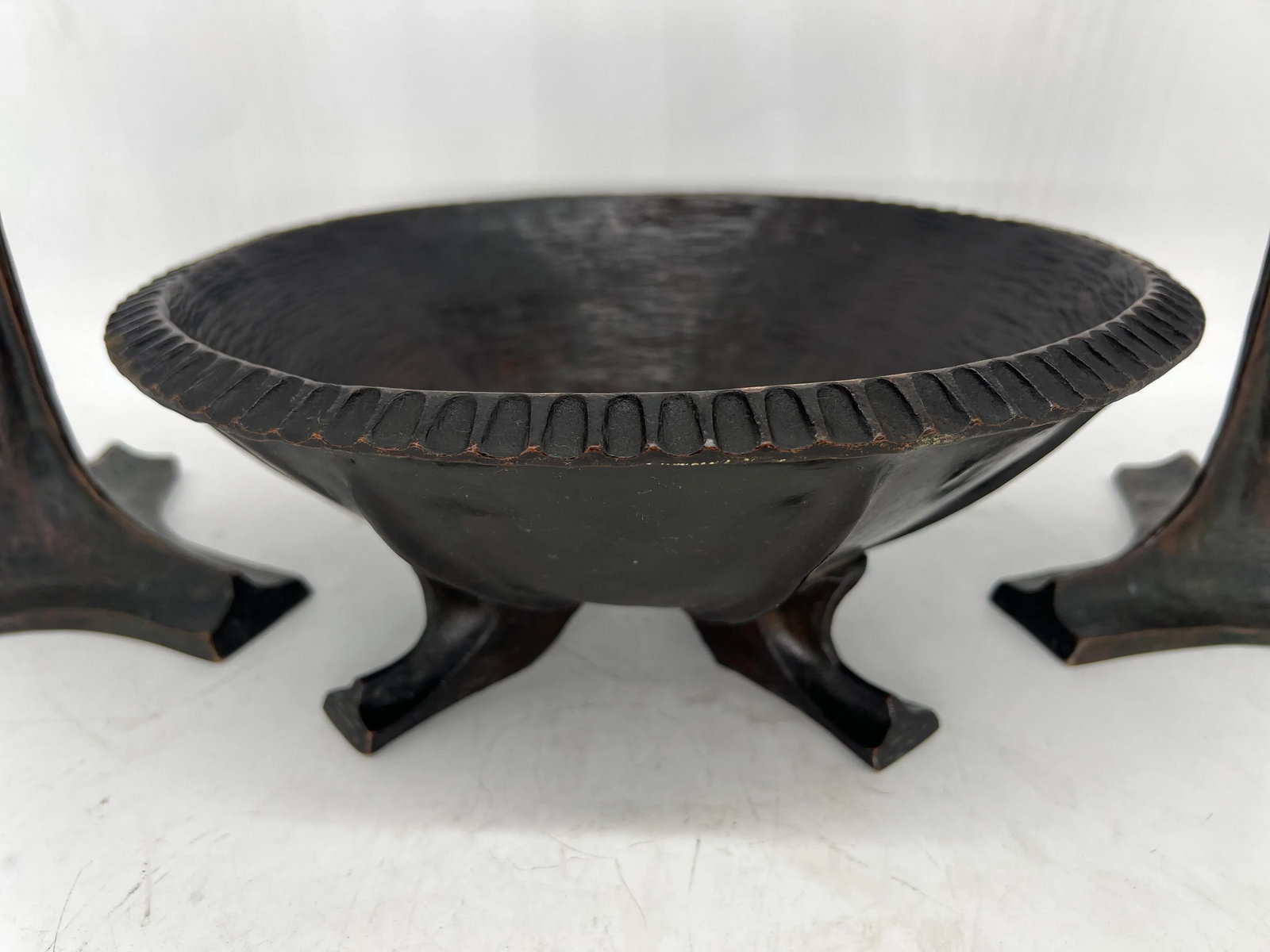 3 Pc Exceptional New York School Arts & Crafts Period Bronze Centerpiece Set - 2