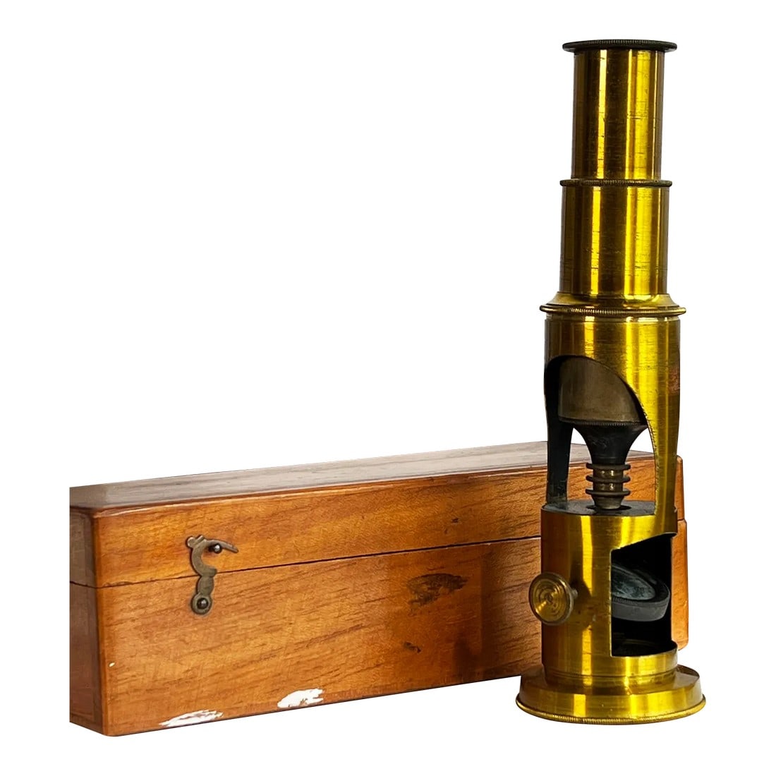1930s Vintage English Brass Scientist's Field Microscope (1 of 12)