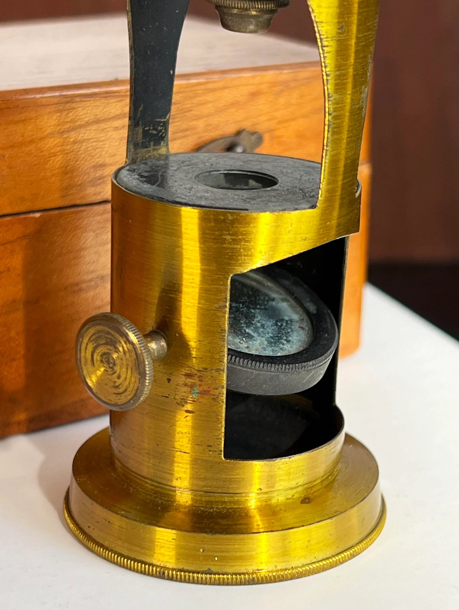 1930s Vintage English Brass Scientist's Field Microscope - 5