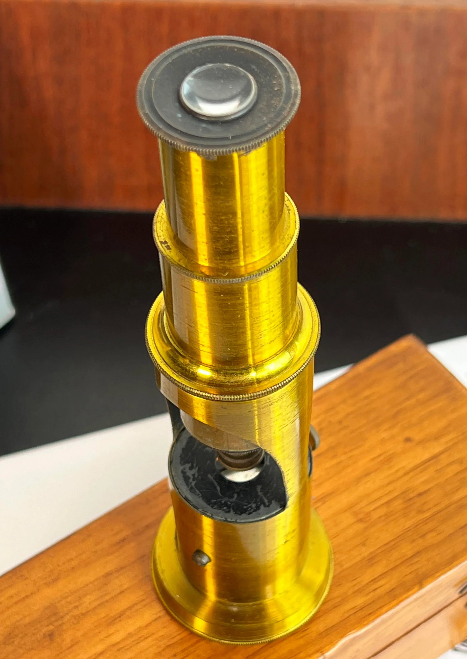 1930s Vintage English Brass Scientist's Field Microscope - 6