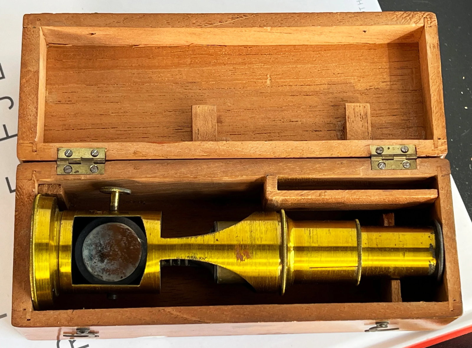 1930s Vintage English Brass Scientist's Field Microscope - 8