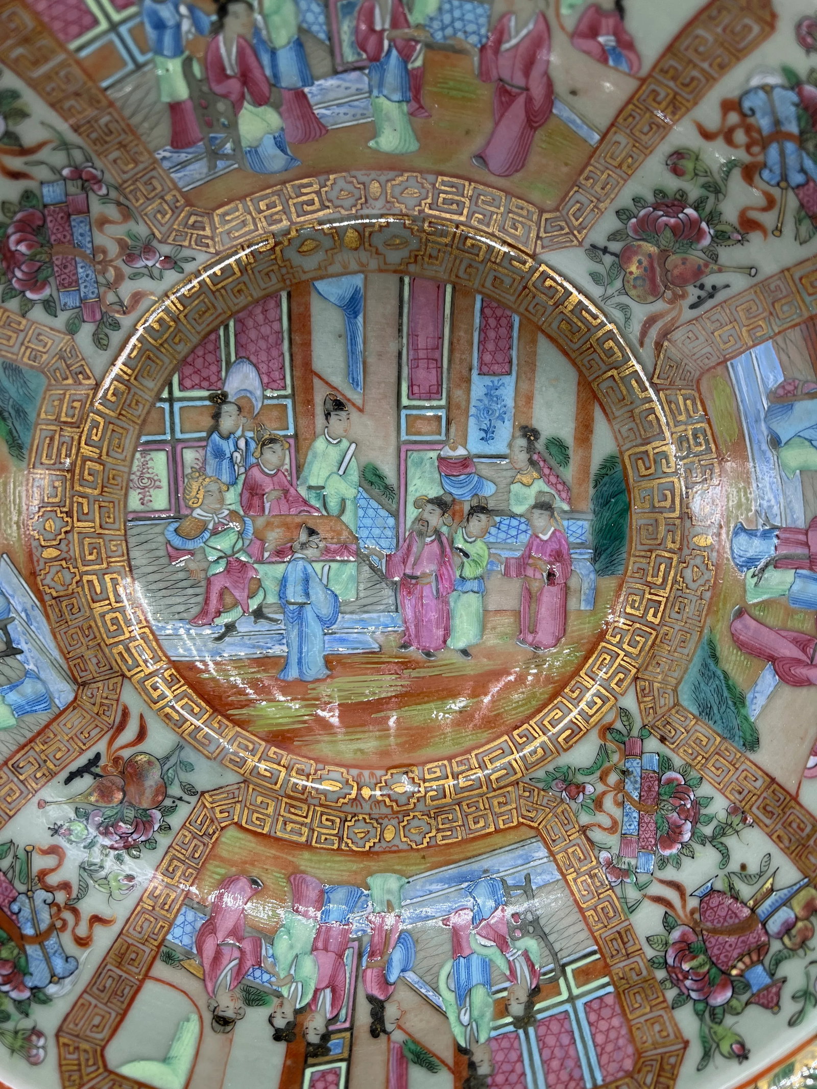 19th Century, Chinese Export Famille Rose Medallion Centerpiece Bowl 15.75" - 7