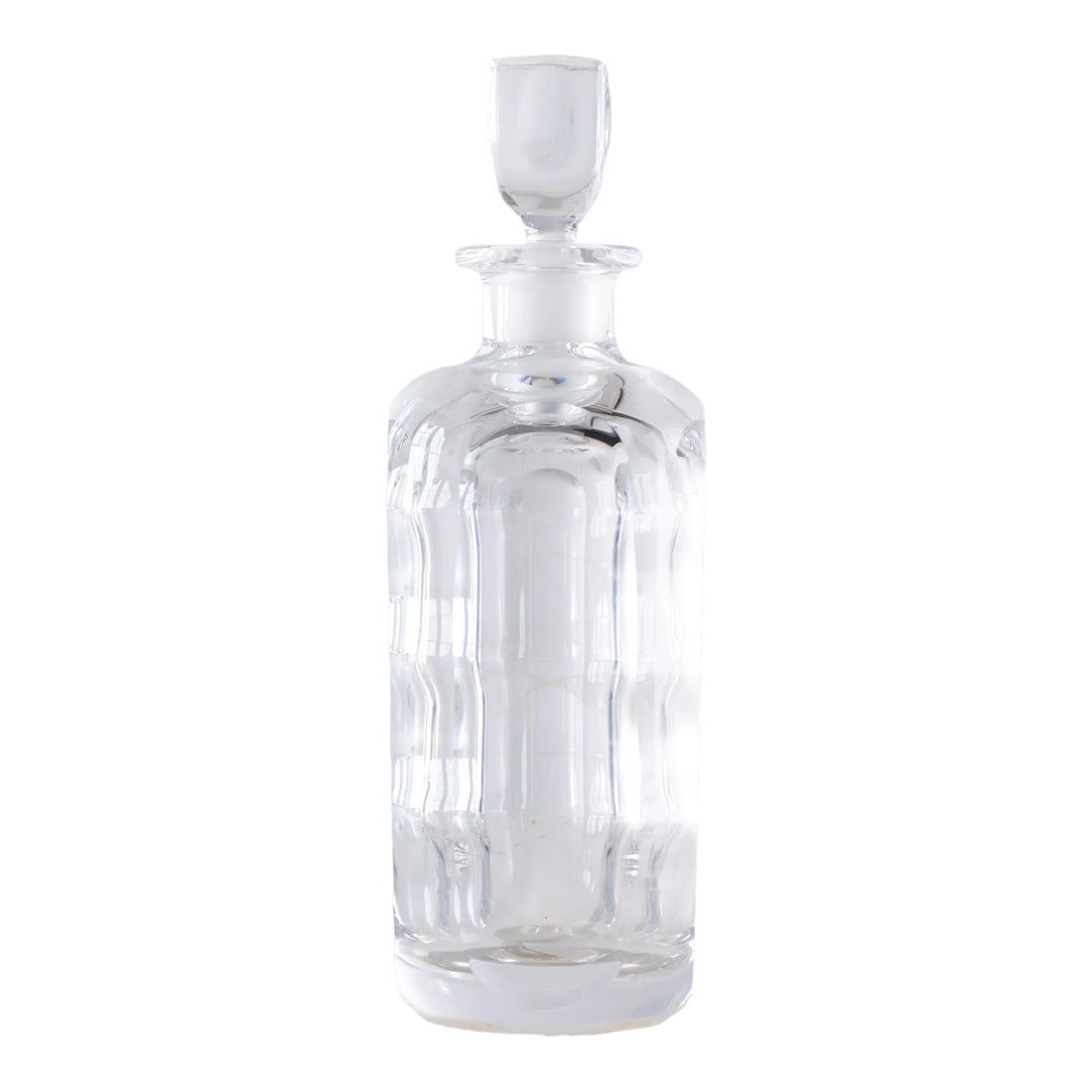 Vintage Orrefors Heavy Cut Crystal Decanter: Sweden A vintage Scandinavian cut crystal decanter designed by Sven Palmqvist (Palmquist) for Orrefors of Sweden. The heavy clear crystal decanter has an elegant, modern look with an original stopper 