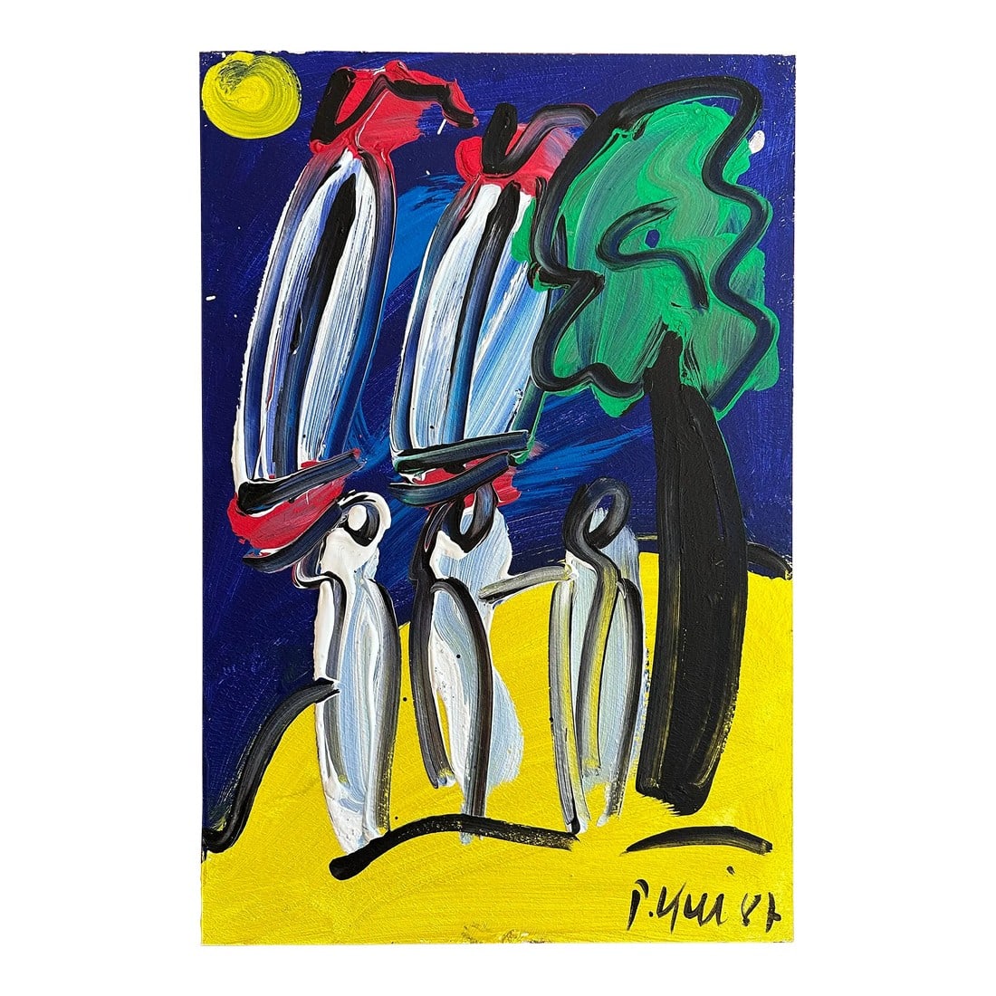 Original 1987 Peter Keil Painting: Peter Keil is a German artist that focuses primarily on abstract expressionism. Keil painted with some of the greats including Joan MirÃ³, Pablo Picasso and Andy Warhol, to name a few. This 