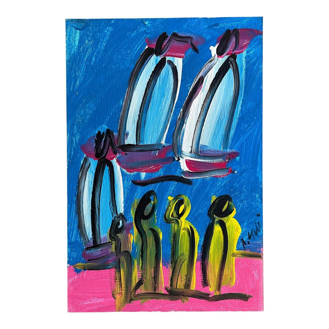 Original Peter Keil Painting: Peter Keil is a German artist that focuses primarily on abstract expressionism. Keil painted with some of the greats including Joan MirÃ³, Pablo Picasso and Andy Warhol, to name a few. This