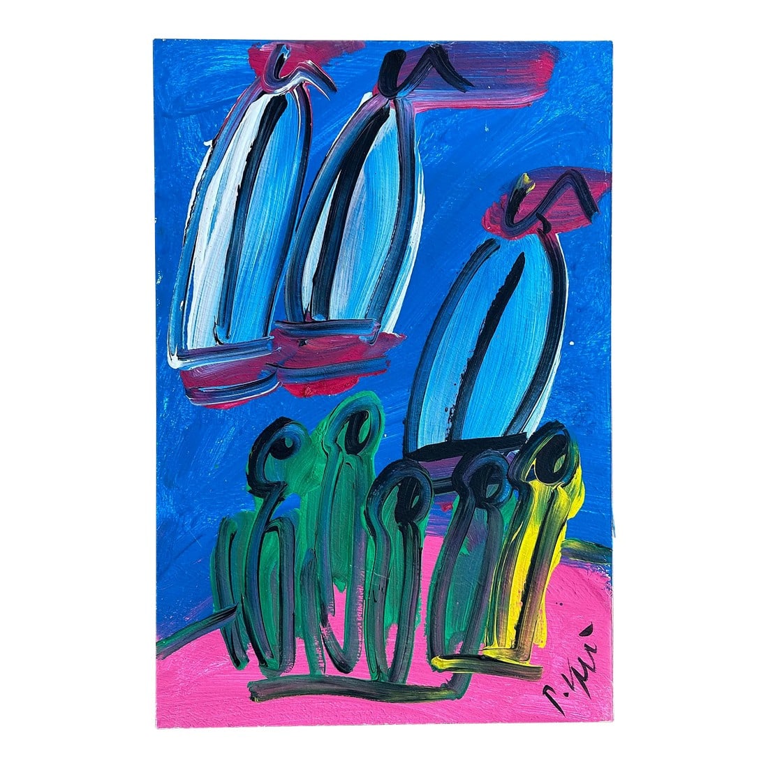 Original Peter Keil Painting: Peter Keil is a German artist that focuses primarily on abstract expressionism. Keil painted with some of the greats including Joan MirÃ³, Pablo Picasso and Andy Warhol, to name a few. This