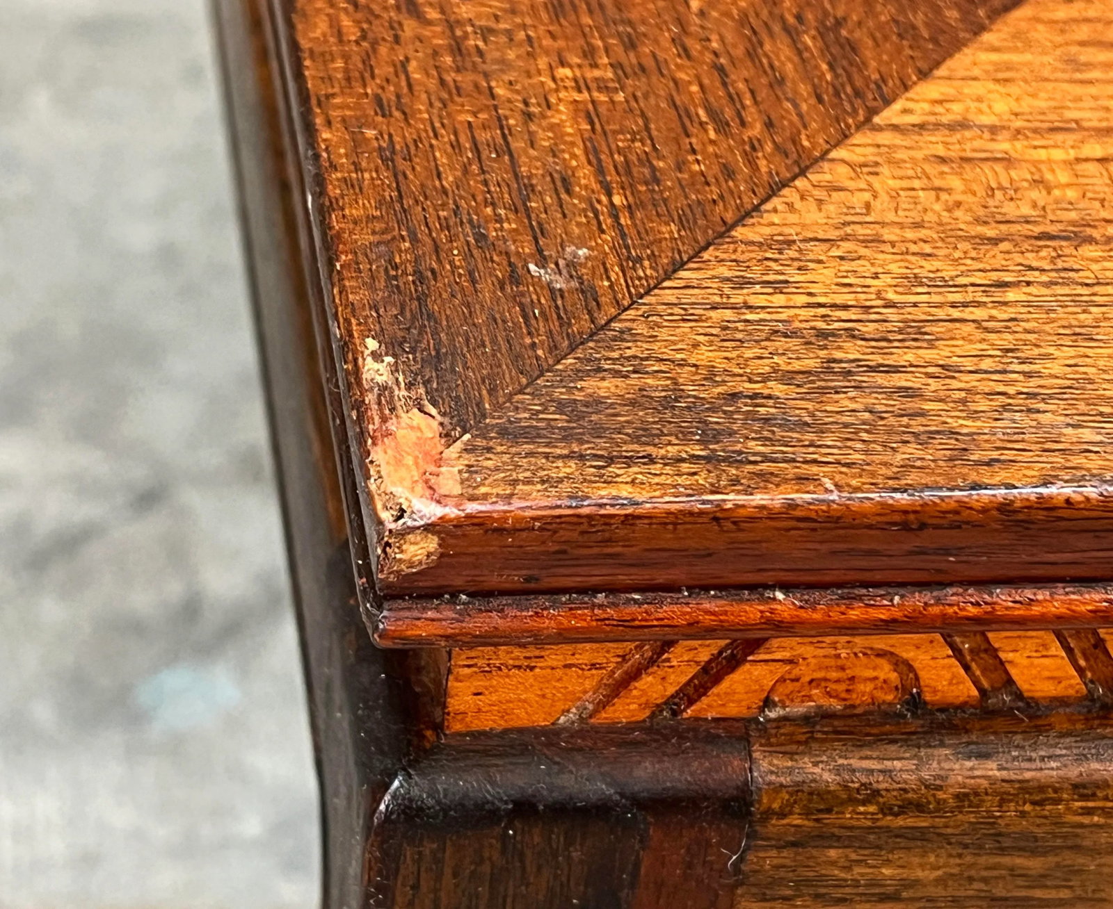 Vintage 1940's Chinese Low Table With Inlaid Chess Game Board - 12