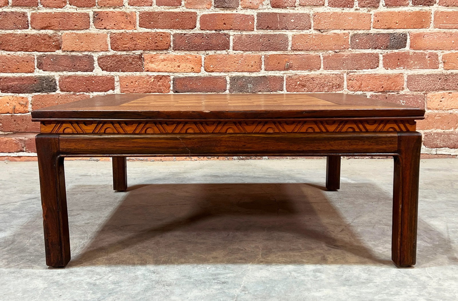 Vintage 1940's Chinese Low Table With Inlaid Chess Game Board - 2