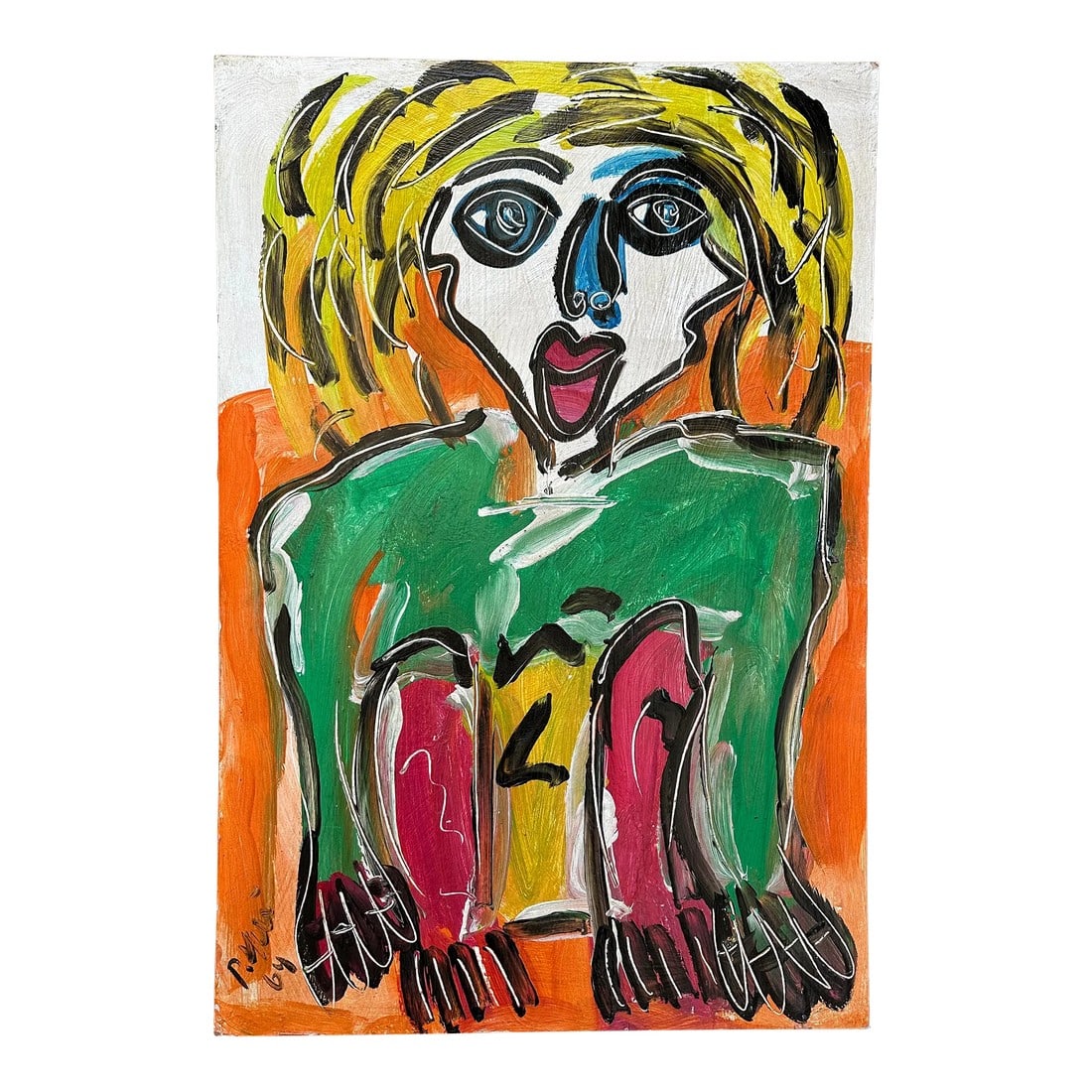 Art by Artist Peter Keil, Original Titled Painting (1964): Peter Keil is a German artist that focuses primarily on abstract expressionism. Keil painted with some of the greats including Joan MirÃ³, Pablo Picasso and Andy Warhol, to name a few. This 