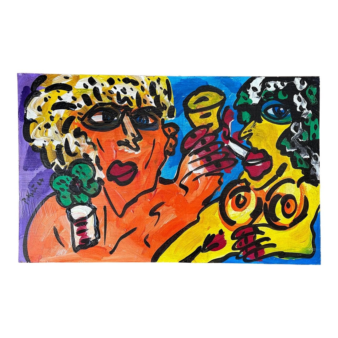 Paris Bar Original Painting by Artist Peter Keil, 1967: Peter Keil is a German artist that focuses primarily on abstract expressionism. Keil painted with some of the greats including Joan MirÃ³, Pablo Picasso and Andy Warhol, to name a few. This