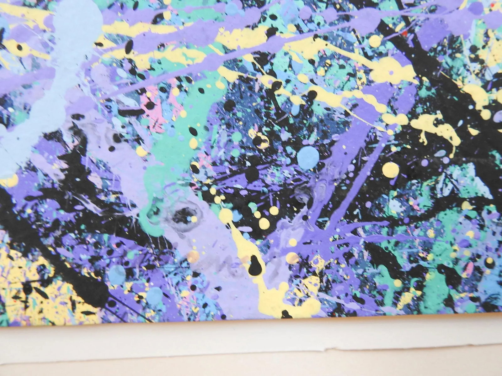 Abstract Expressionist Blue, Purple & Black Painting Style of Jackson Pollock - 2