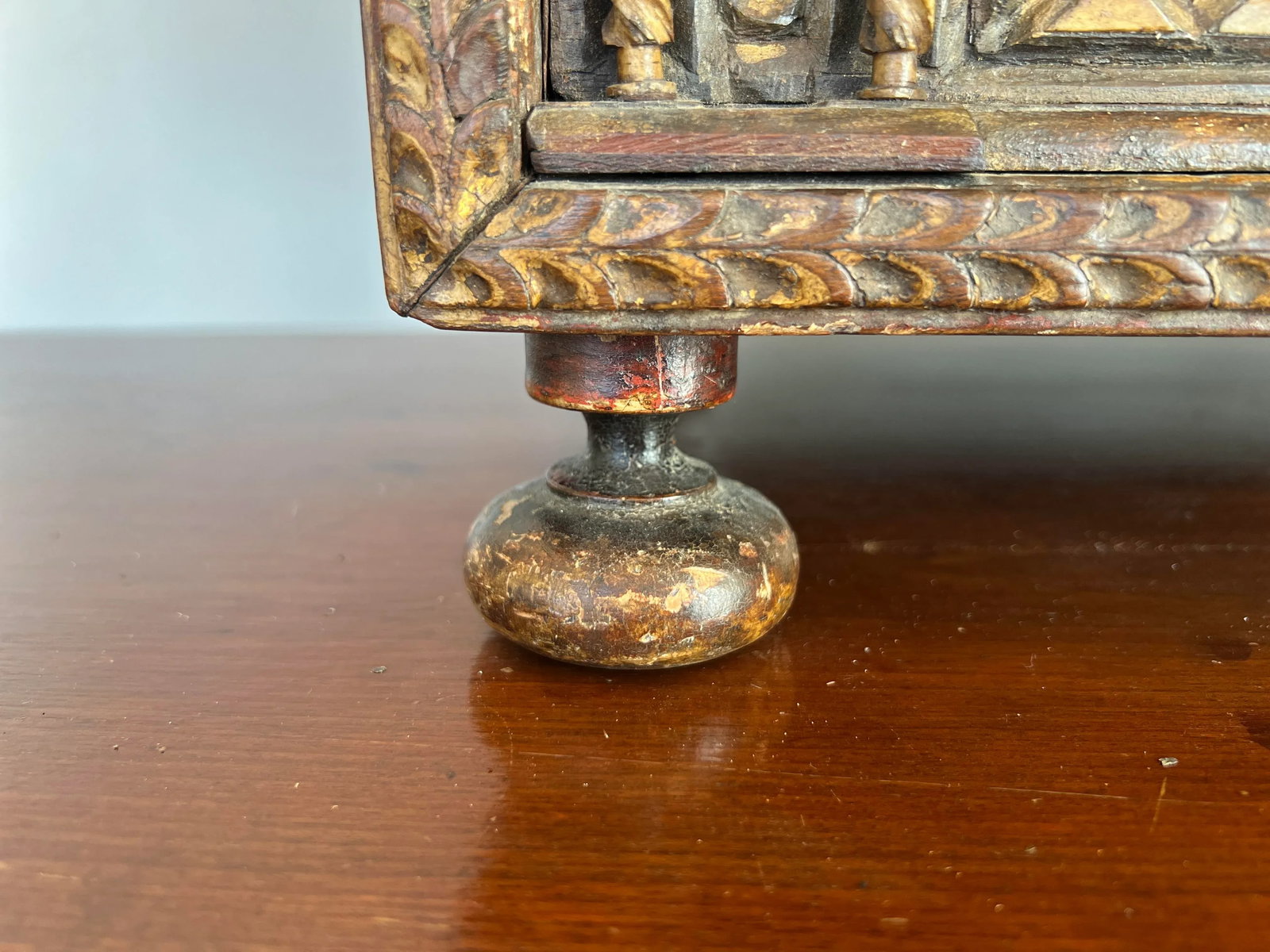 18th Century, Heavily Carved Bone Inset & Iron Mounted Spanish Vargueno - 2