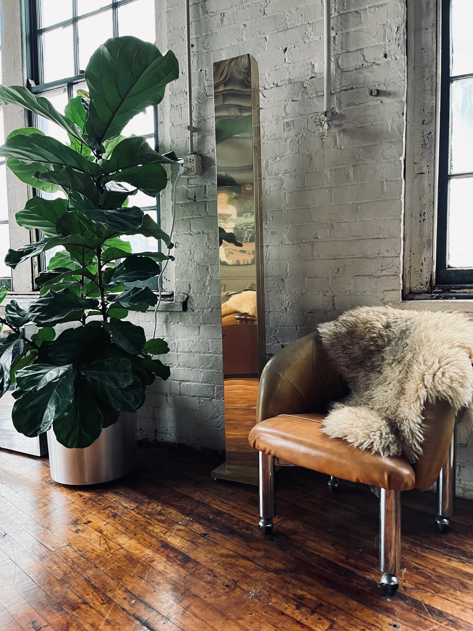 1970s Mid-Century Modern Casella Tourch Brass Skyscraper Floor Lamp - 2