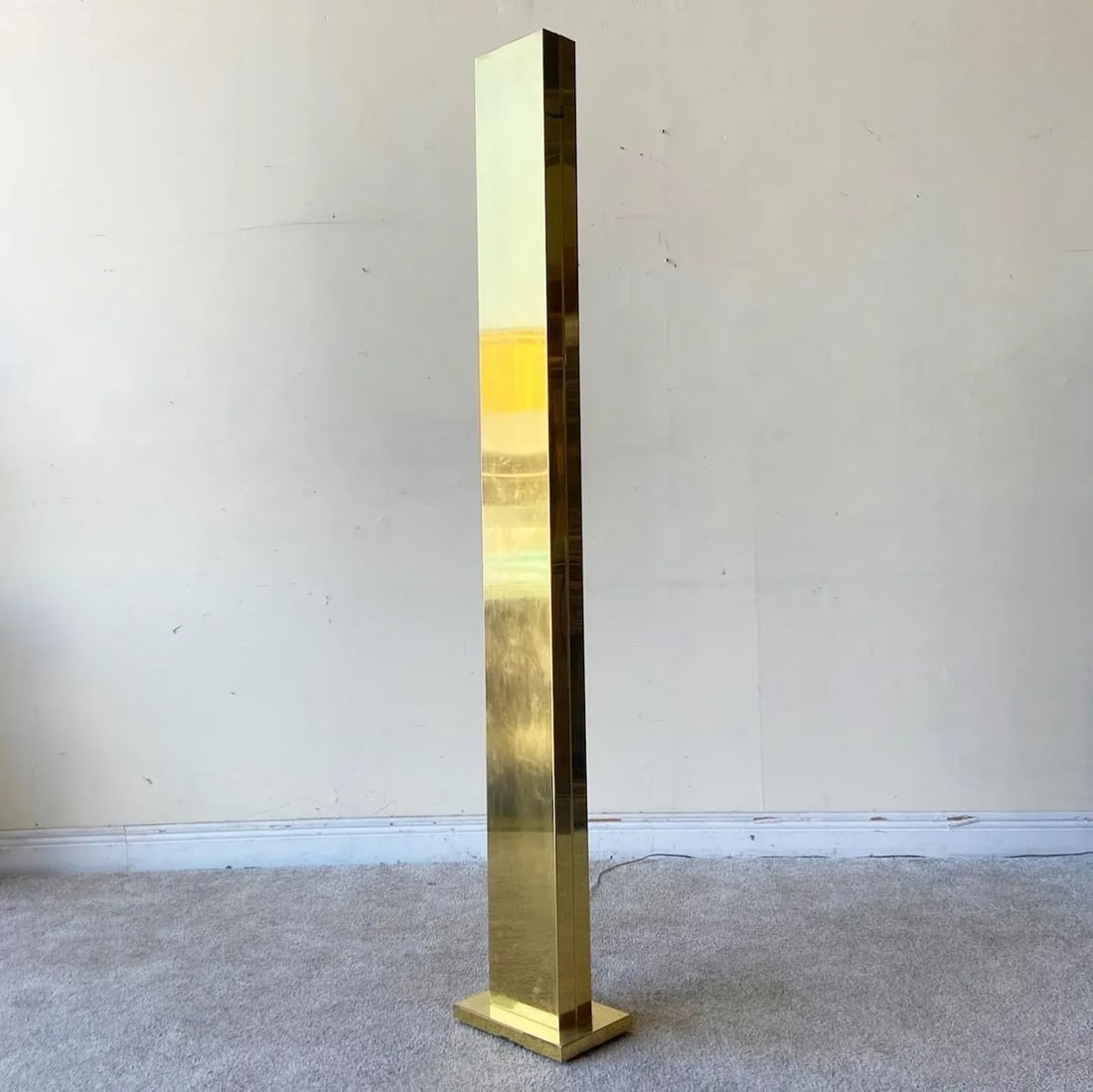 1970s Mid-Century Modern Casella Tourch Brass Skyscraper Floor Lamp - 4